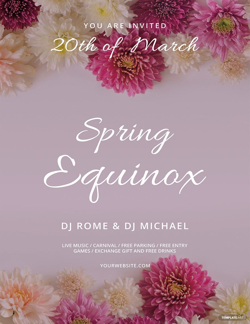 Spring Equinox Flyer Template in Pages, Word, PSD, Publisher, Google Docs - Download | Template.net Spring Equinox Flyer Template in Pages, Word, PSD, Publisher, Google Docs - Download | Template.net