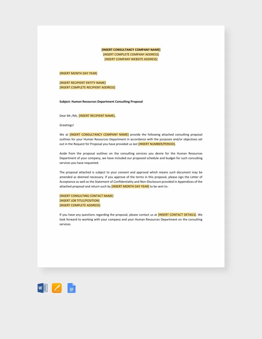 HR Consulting Proposal Template in Word, Pages, Google Docs - Download | Template.net HR Consulting Proposal Template in Word, Pages, Google Docs - Download | Template.net