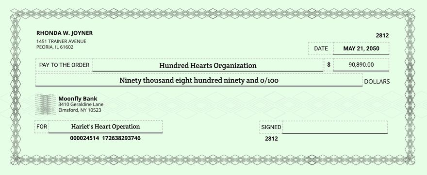 Fundraiser Check Template Fundraiser Check Template
