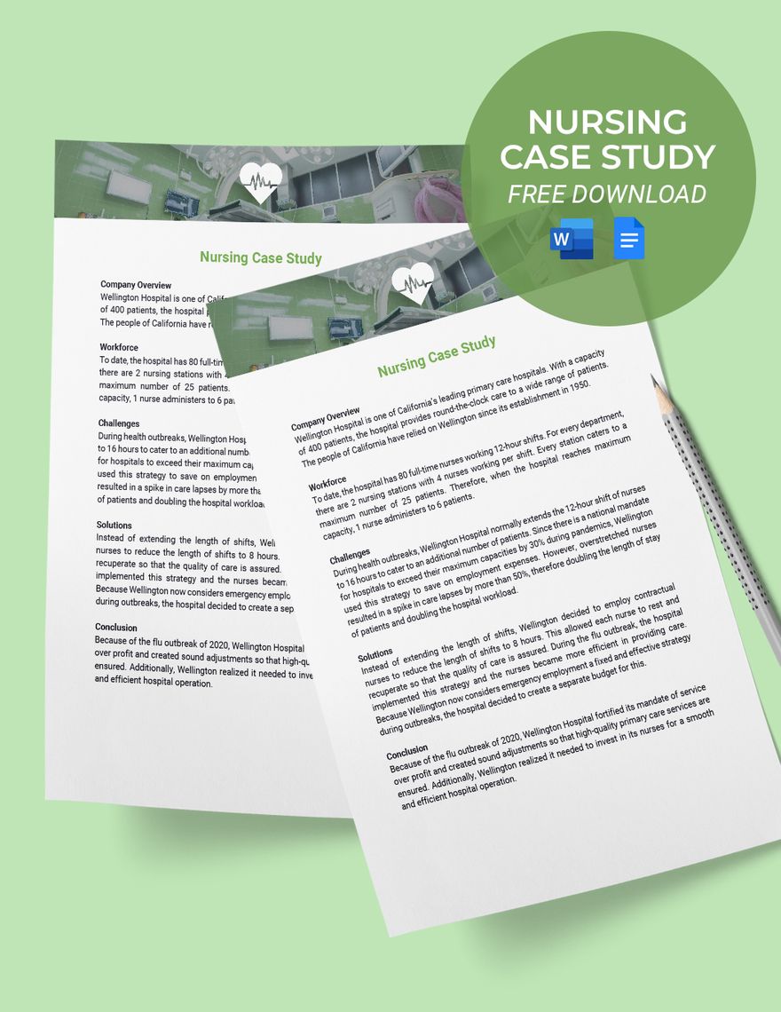 Free Nursing Case Study Template in Word, Google Docs - Download | Template.net Free Nursing Case Study Template in Word, Google Docs - Download | Template.net