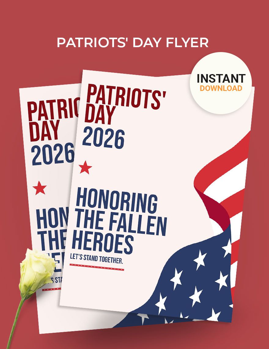 Patriots' Day Flyer in EPS, Illustrator, JPG, PSD, PNG, SVG, Pages, Word, Publisher, Google Docs - Download | Template.net Patriots' Day Flyer in EPS, Illustrator, JPG, PSD, PNG, SVG, Pages, Word, Publisher, Google Docs - Download | Template.net