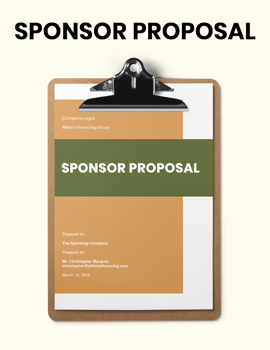Sponsor Proposal Template in Word, Pages, Google Docs - Download | Template.net Sponsor Proposal Template in Word, Pages, Google Docs - Download | Template.net