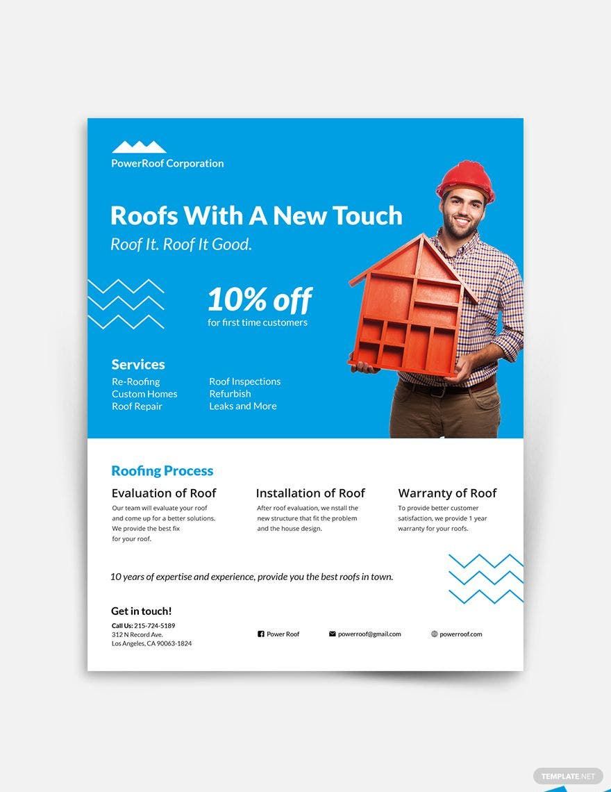 Roofing Flyer Template in Illustrator, Pages, PSD, InDesign, Publisher, Word, Google Docs - Download | Template.net Roofing Flyer Template in Illustrator, Pages, PSD, InDesign, Publisher, Word, Google Docs - Download | Template.net