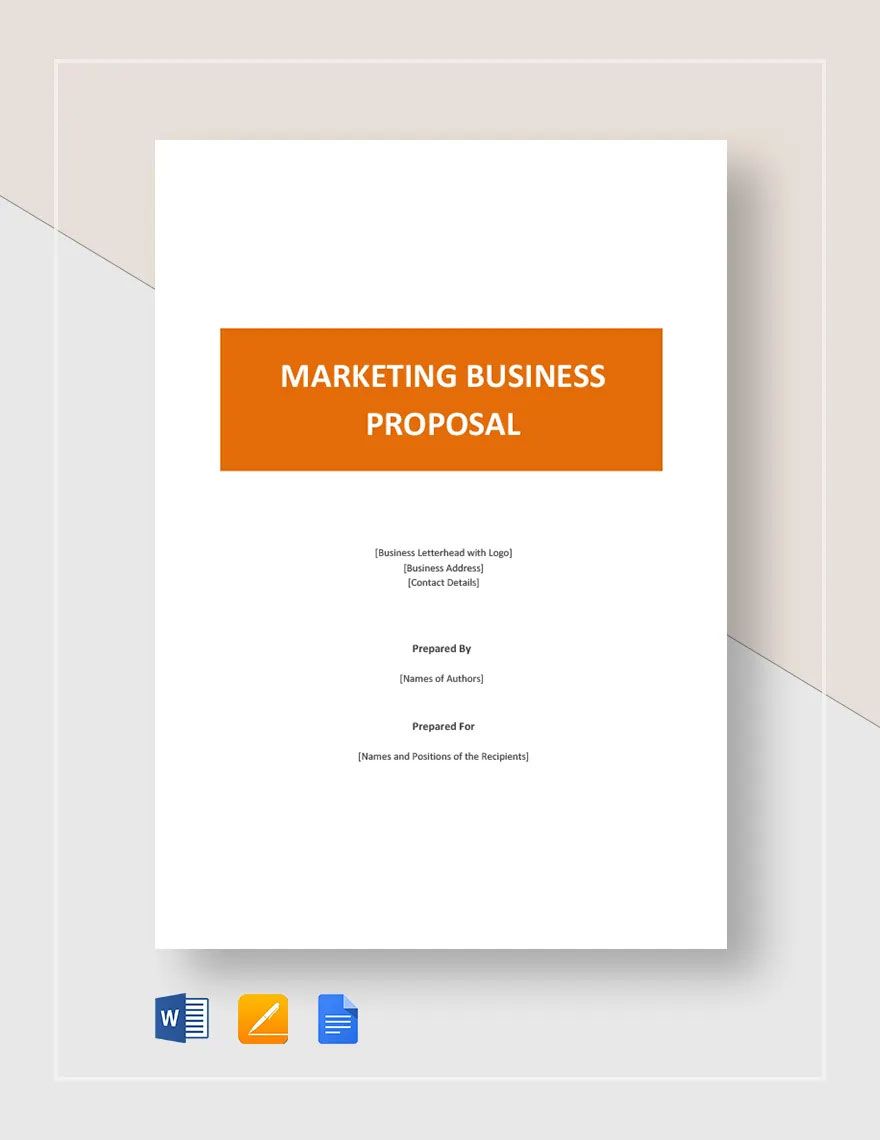 Marketing Business Proposal Template in Word, Pages, PDF, Google Docs - Download | Template.net Marketing Business Proposal Template in Word, Pages, PDF, Google Docs - Download | Template.net