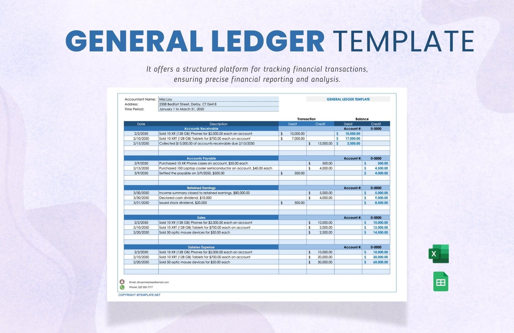 General Ledger Template in Excel, Google Sheets - Download | Template.net General Ledger Template in Excel, Google Sheets - Download | Template.net