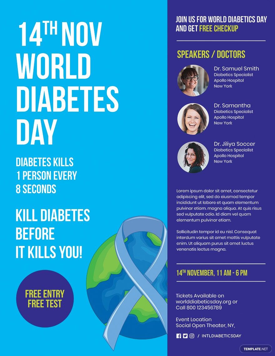 World Diabetes Day Flyer Template in PSD - Download | Template.net World Diabetes Day Flyer Template in PSD - Download | Template.net