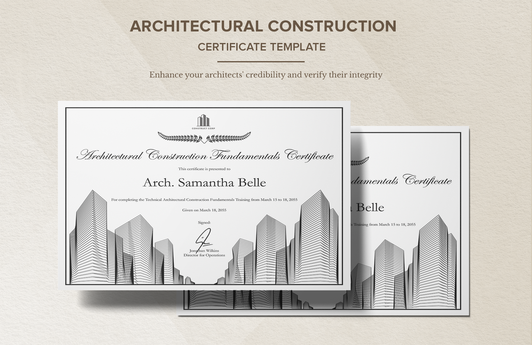 Architectural Construction Certificate Template in Illustrator, SVG, PDF, PNG, Word, PSD - Download | Template.net Architectural Construction Certificate Template in Illustrator, SVG, PDF, PNG, Word, PSD - Download | Template.net