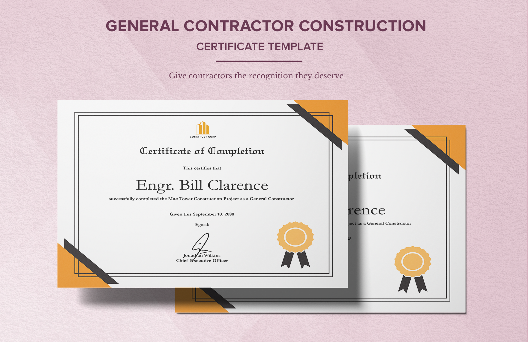 General Contractor Construction Certificate Template in Illustrator, PNG, SVG, PSD, PDF, Word - Download | Template.net General Contractor Construction Certificate Template in Illustrator, PNG, SVG, PSD, PDF, Word - Download | Template.net