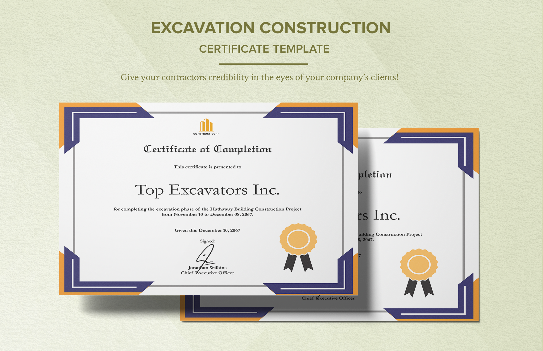 Excavation Construction Certificate Template in Illustrator, PSD, PNG, SVG, Word, PDF - Download | Template.net Excavation Construction Certificate Template in Illustrator, PSD, PNG, SVG, Word, PDF - Download | Template.net