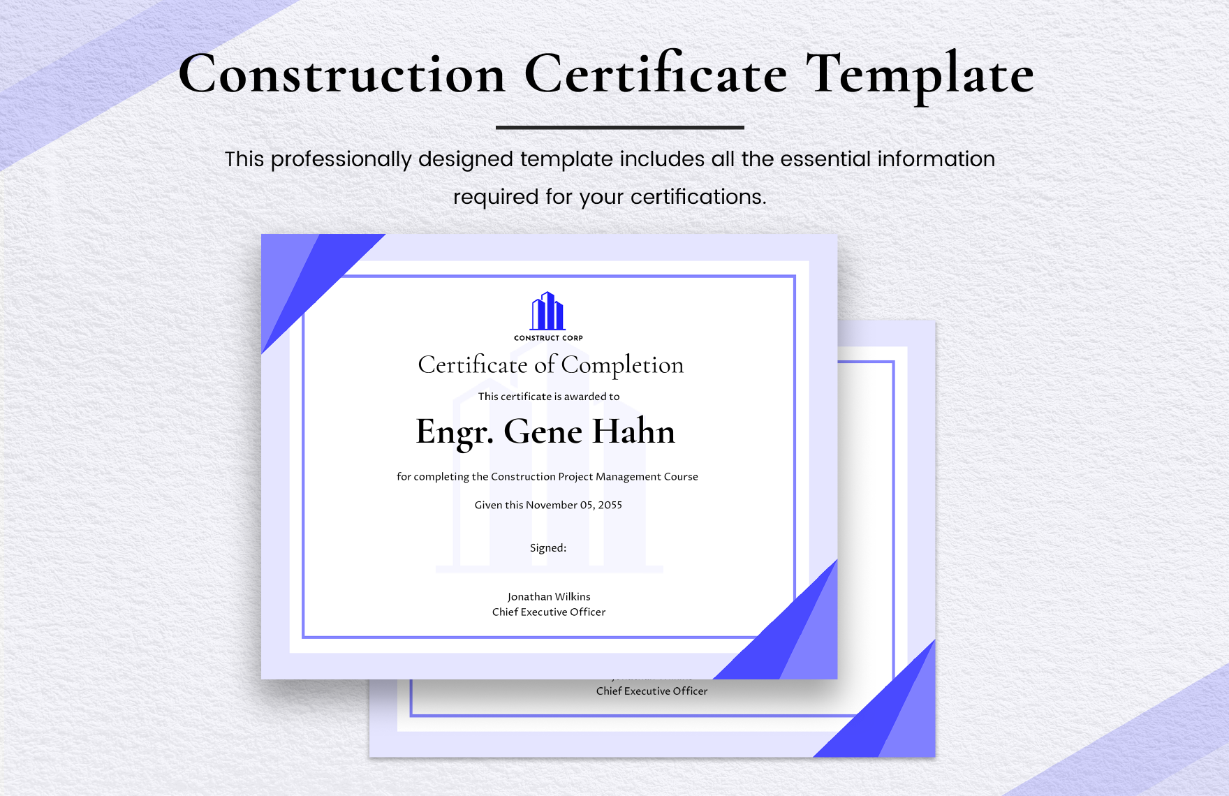 Construction Certificate in PNG, PSD, SVG, Illustrator, Word - Download | Template.net Construction Certificate in PNG, PSD, SVG, Illustrator, Word - Download | Template.net