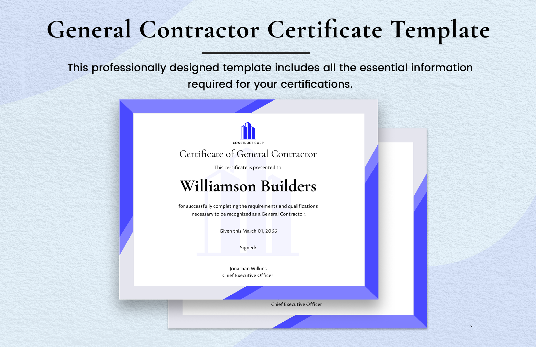 General Contractor Certificate in PNG, Illustrator, SVG, PSD, Word - Download | Template.net General Contractor Certificate in PNG, Illustrator, SVG, PSD, Word - Download | Template.net