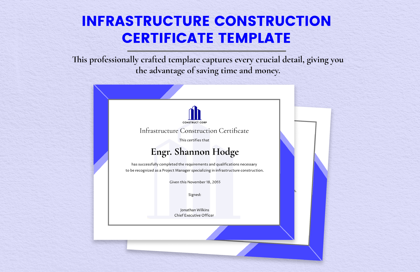 Infrastructure Construction Certificate in Illustrator, PSD, PNG, SVG, Word - Download | Template.net Infrastructure Construction Certificate in Illustrator, PSD, PNG, SVG, Word - Download | Template.net