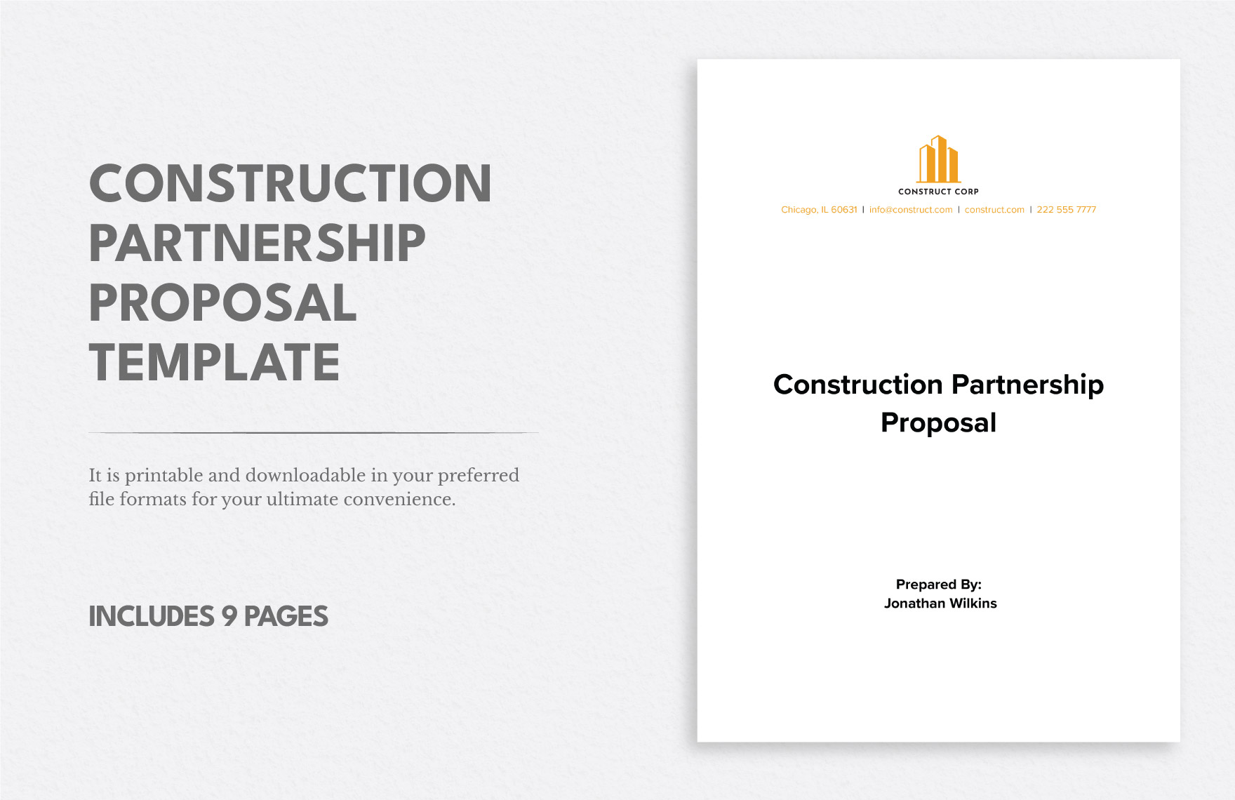 Construction Partnership Proposal Template Construction Partnership Proposal Template