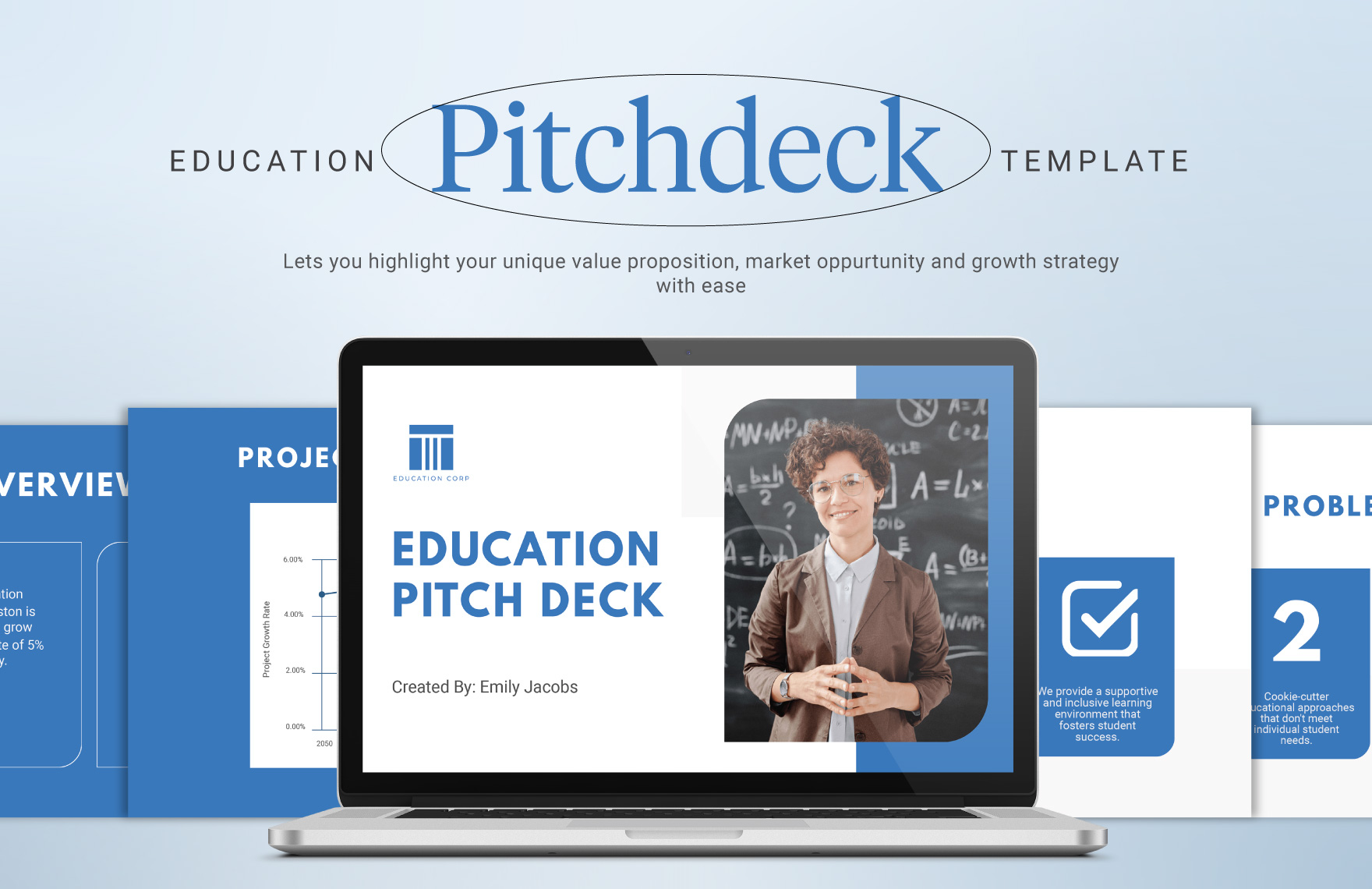 Education Pitchdeck Template in PowerPoint, PDF, Google Slides - Download | Template.net Education Pitchdeck Template in PowerPoint, PDF, Google Slides - Download | Template.net