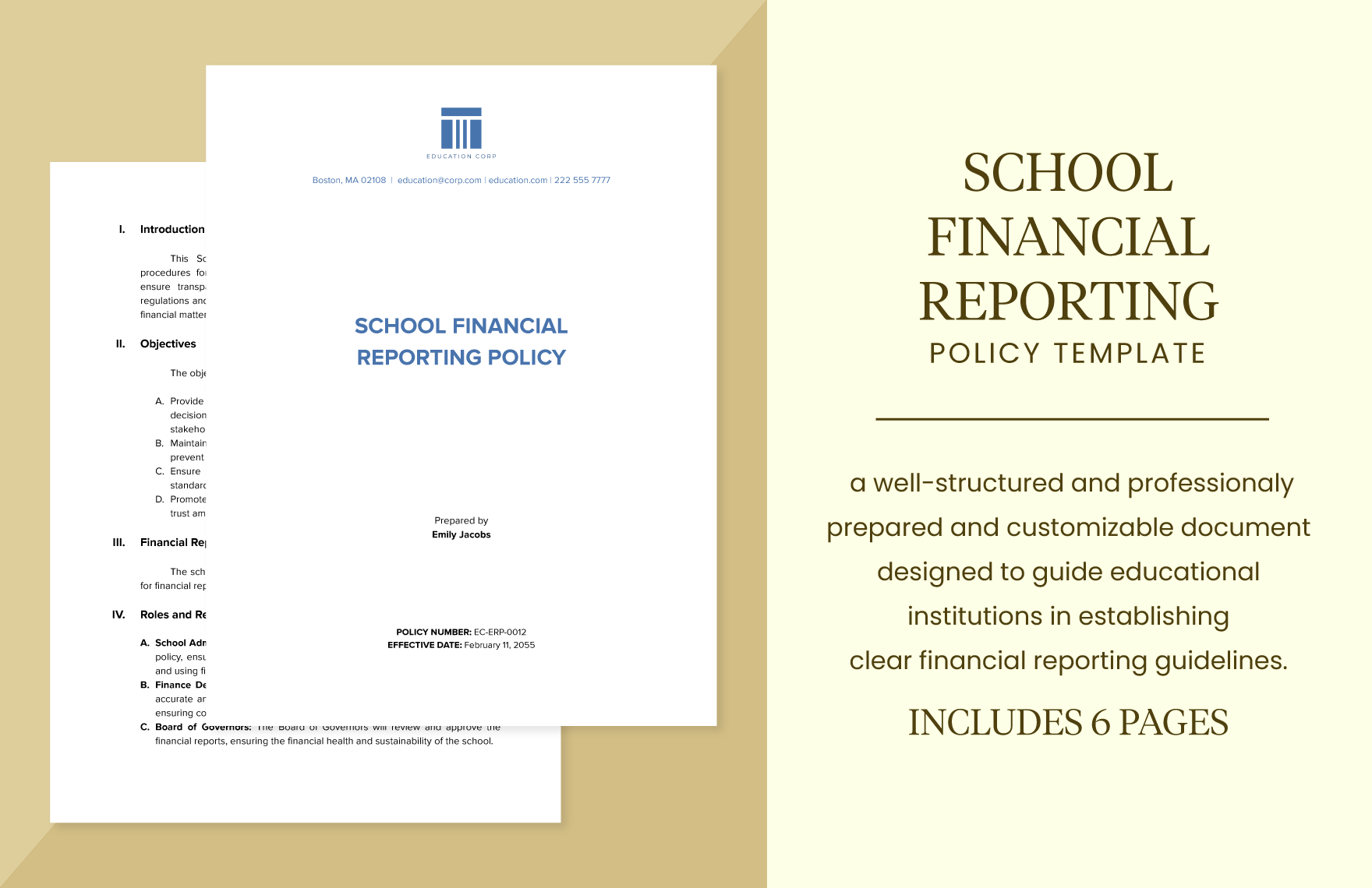 School Financial Reporting Policy Template in Word, PDF, Google Docs - Download | Template.net School Financial Reporting Policy Template in Word, PDF, Google Docs - Download | Template.net