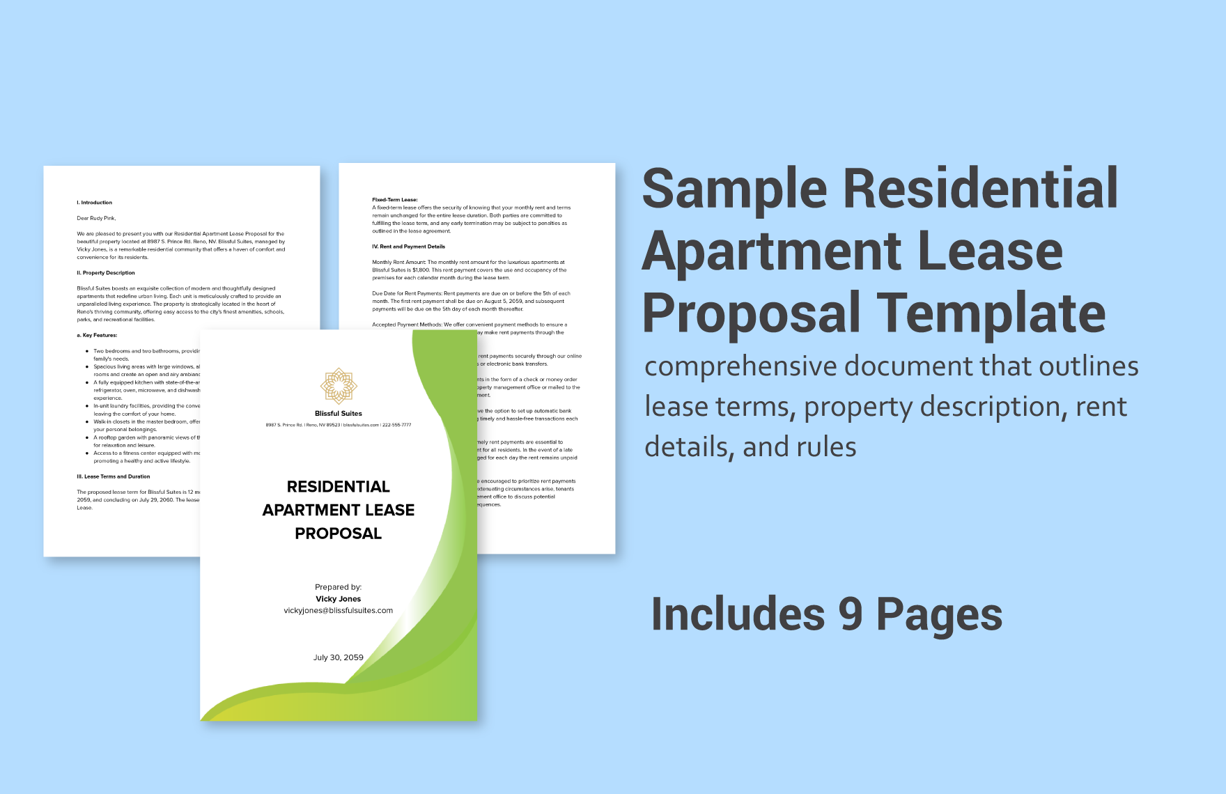 Sample Residential Apartment Lease Proposal Template Sample Residential Apartment Lease Proposal Template