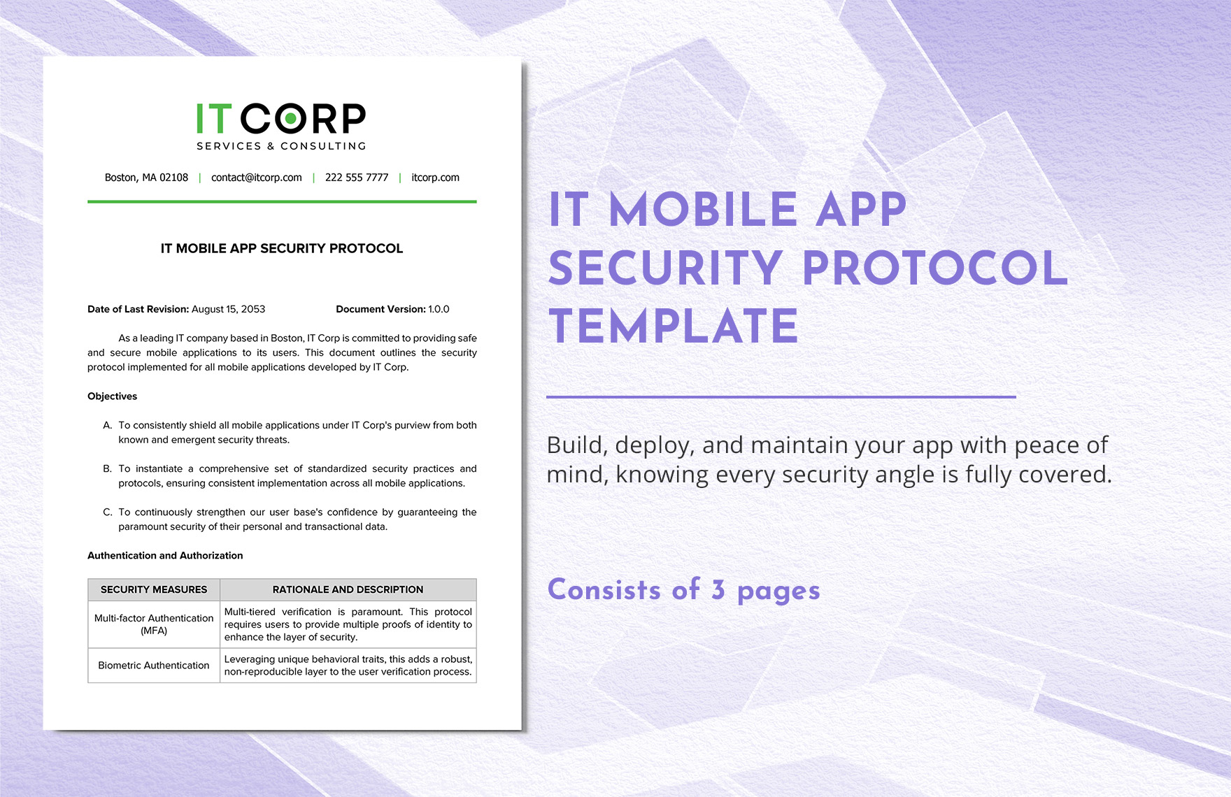 IT Mobile App Security Protocol Template IT Mobile App Security Protocol Template
