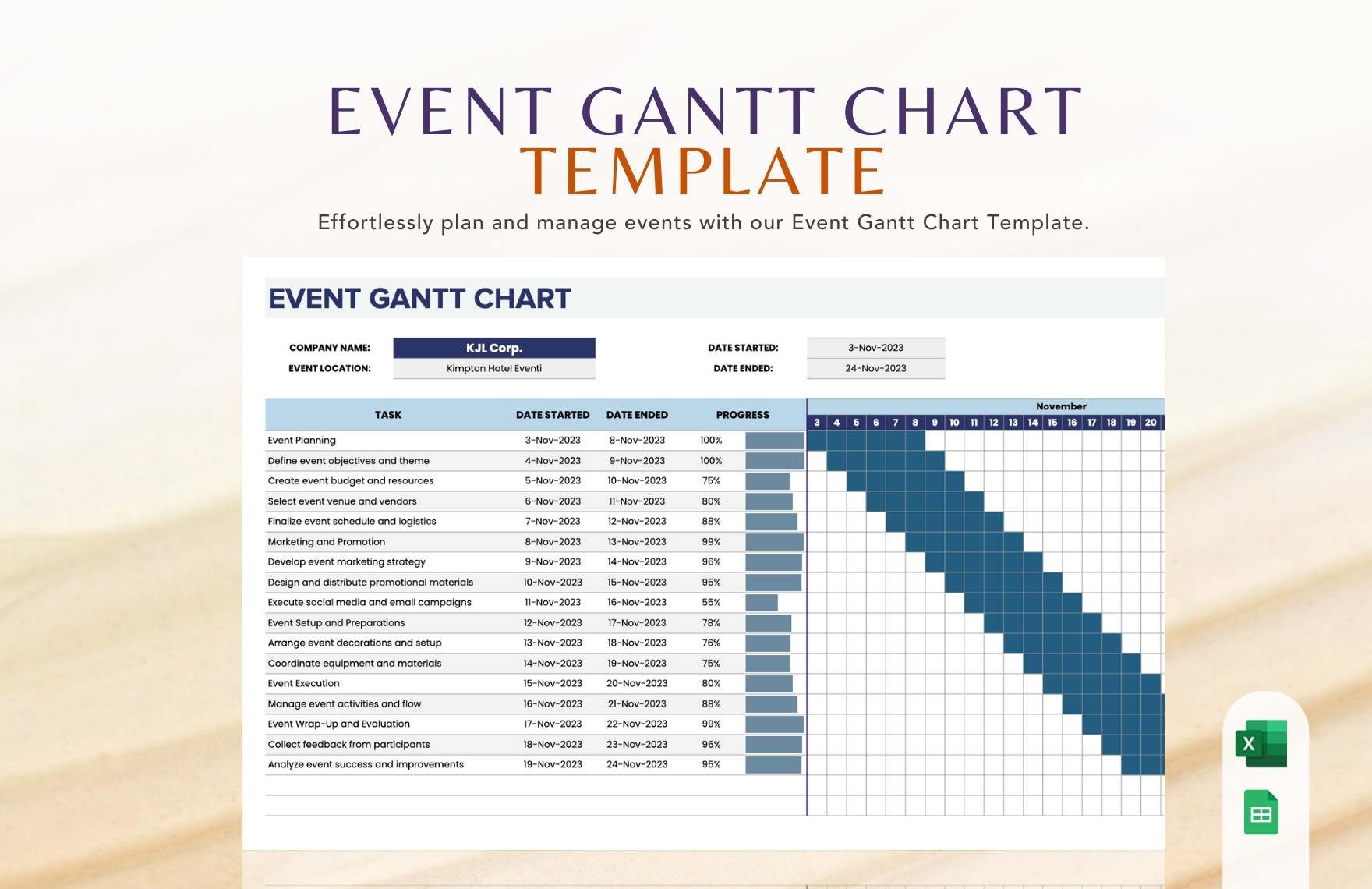 Event Gantt Chart Template Event Gantt Chart Template