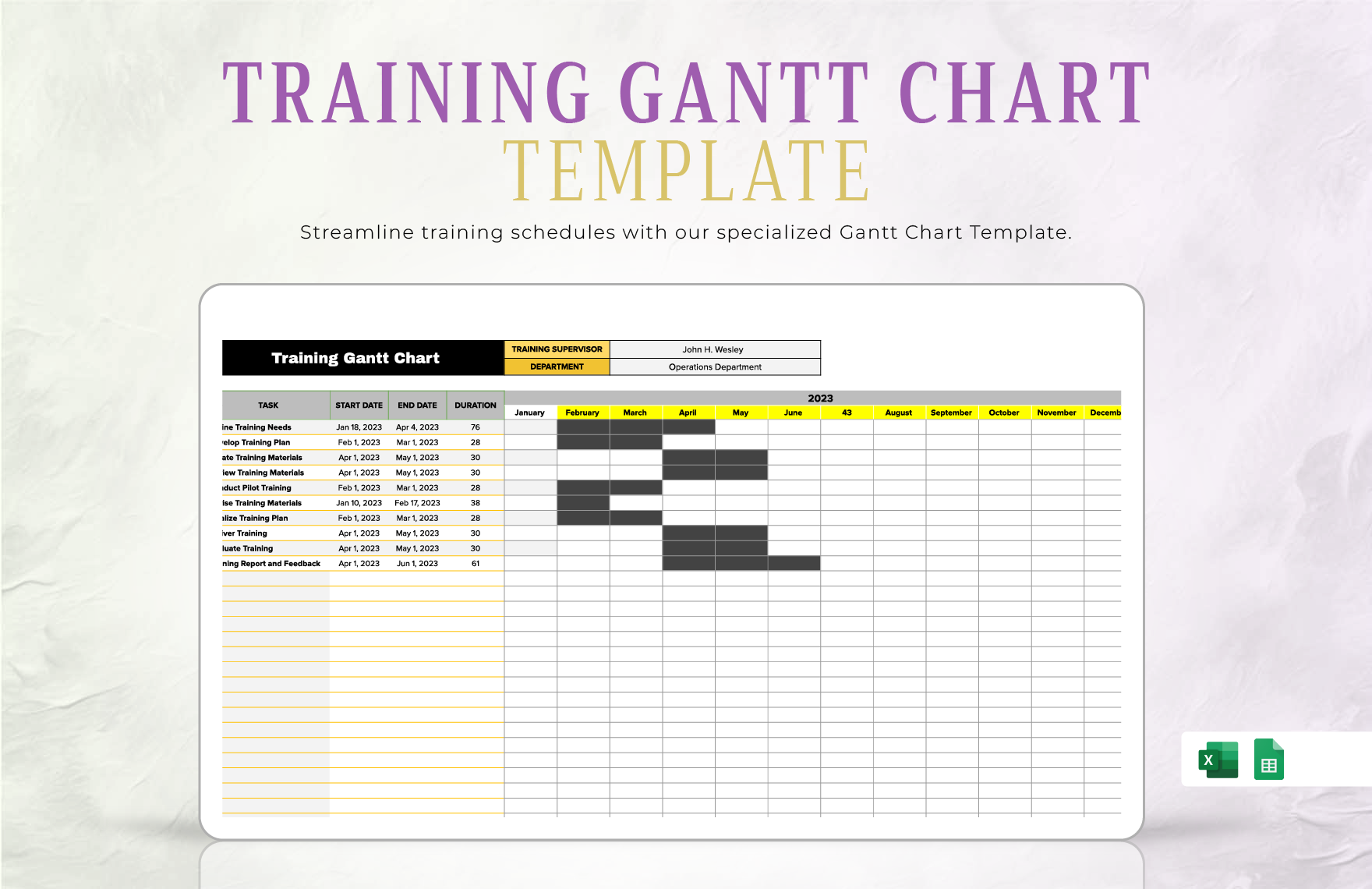 Training Gantt Chart Template Training Gantt Chart Template