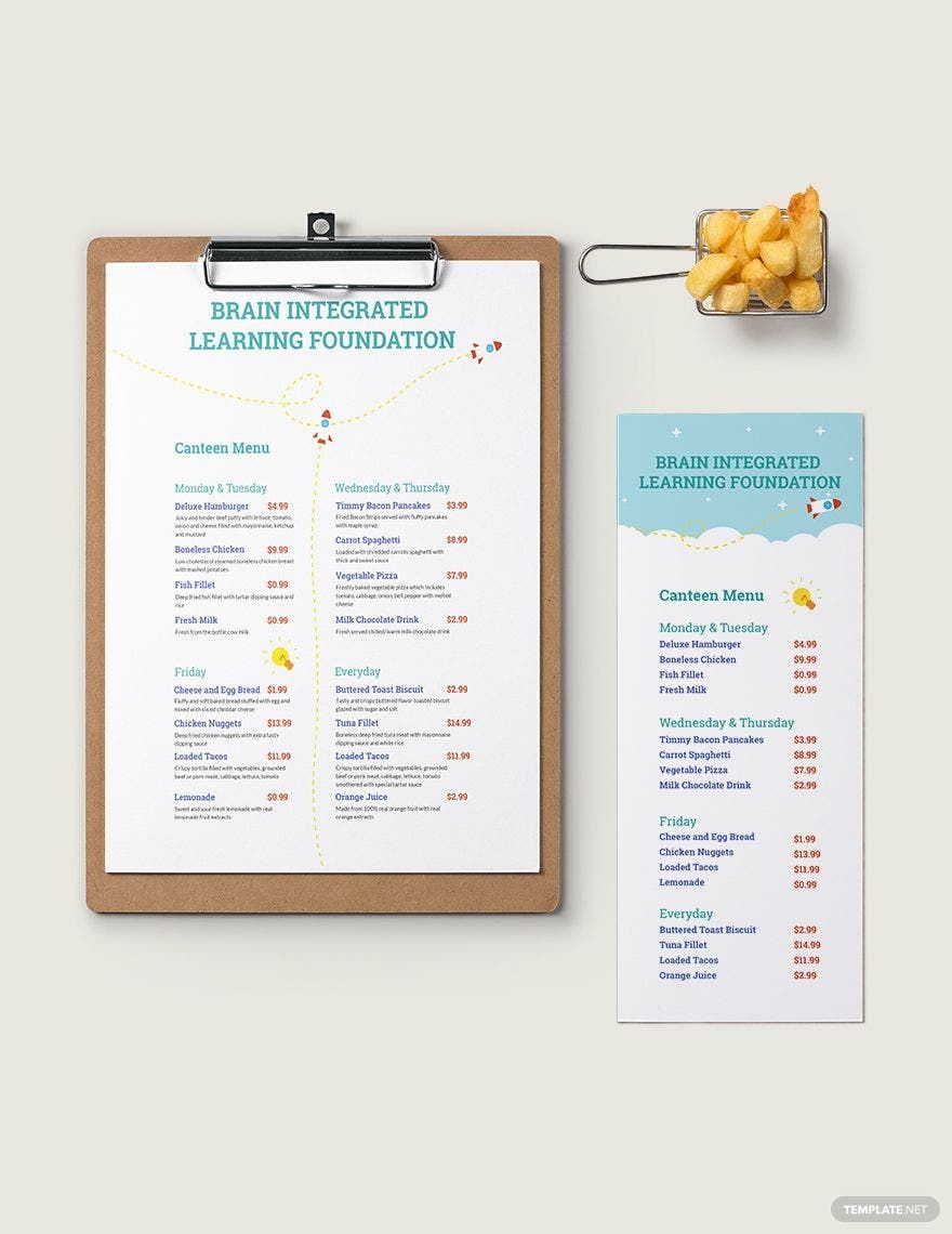 Simple Preschool Menu Template in Word, Illustrator, PSD, Apple Pages, Publisher Simple Preschool Menu Template in Word, Illustrator, PSD, Apple Pages, Publisher