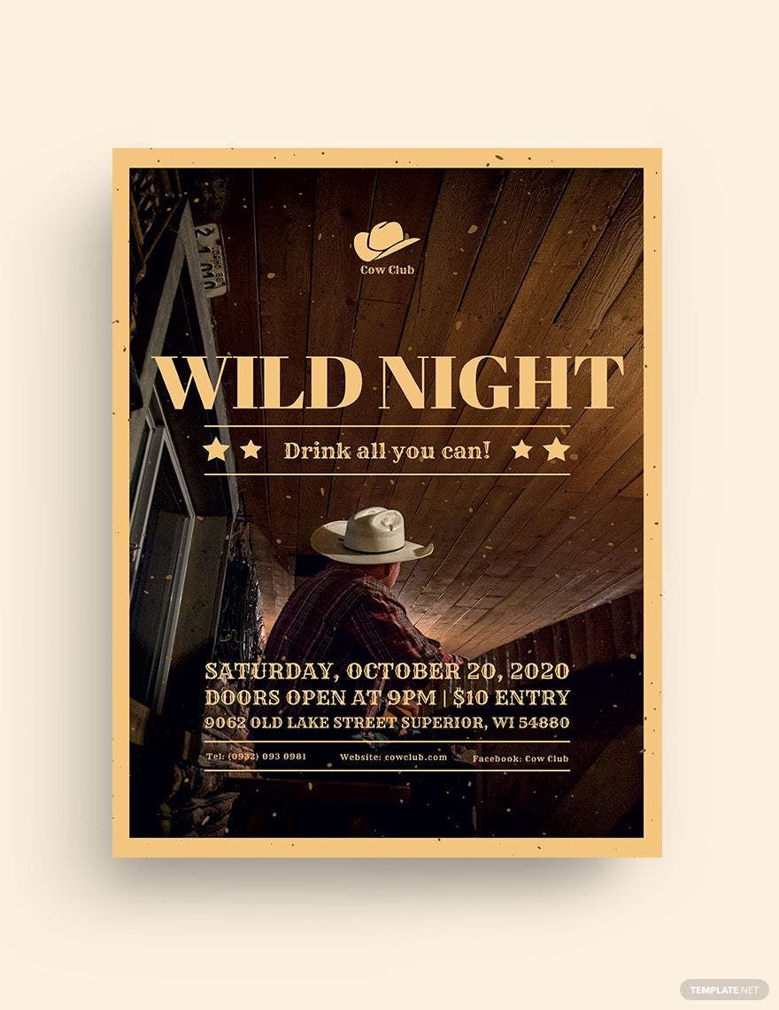 Western Flyer Template in Pages, PSD, InDesign, Word, Illustrator, Publisher, Google Docs - Download | Template.net Western Flyer Template in Pages, PSD, InDesign, Word, Illustrator, Publisher, Google Docs - Download | Template.net