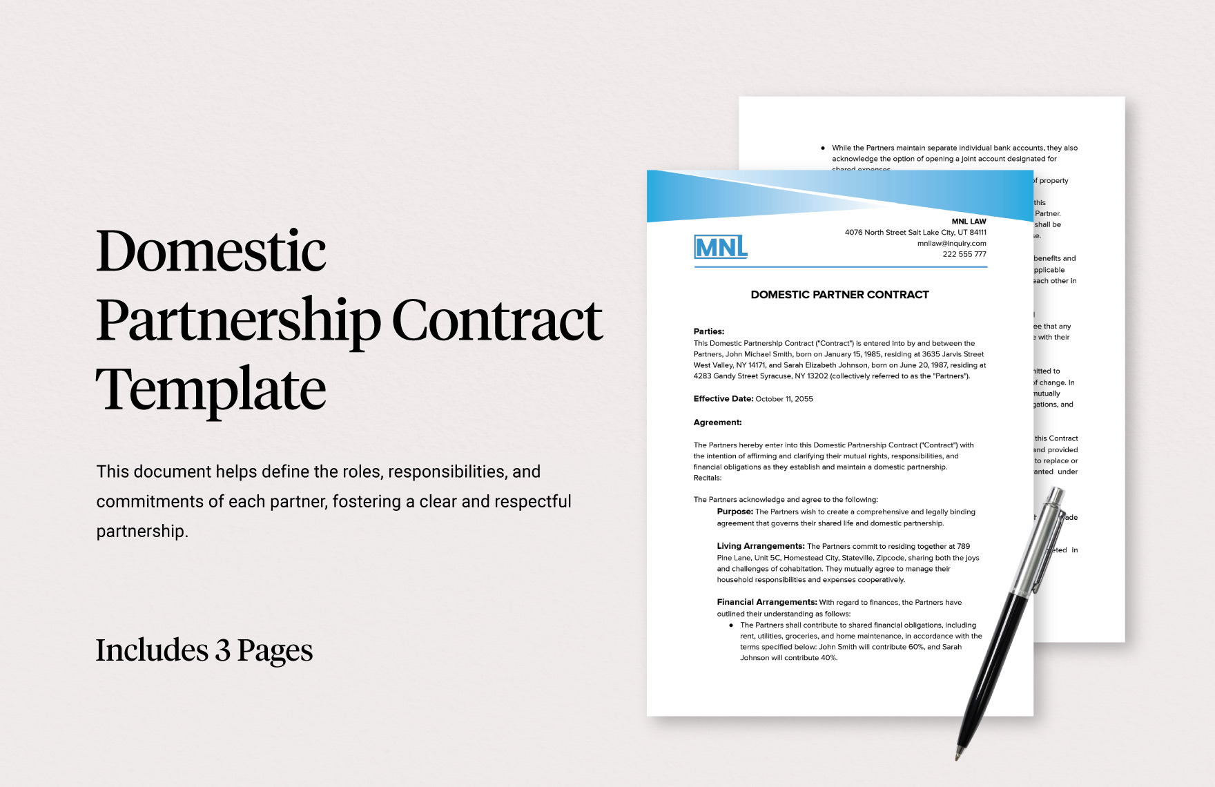 Domestic Partnership Contract Template in PDF, Word, Google Docs - Download | Template.net Domestic Partnership Contract Template in PDF, Word, Google Docs - Download | Template.net