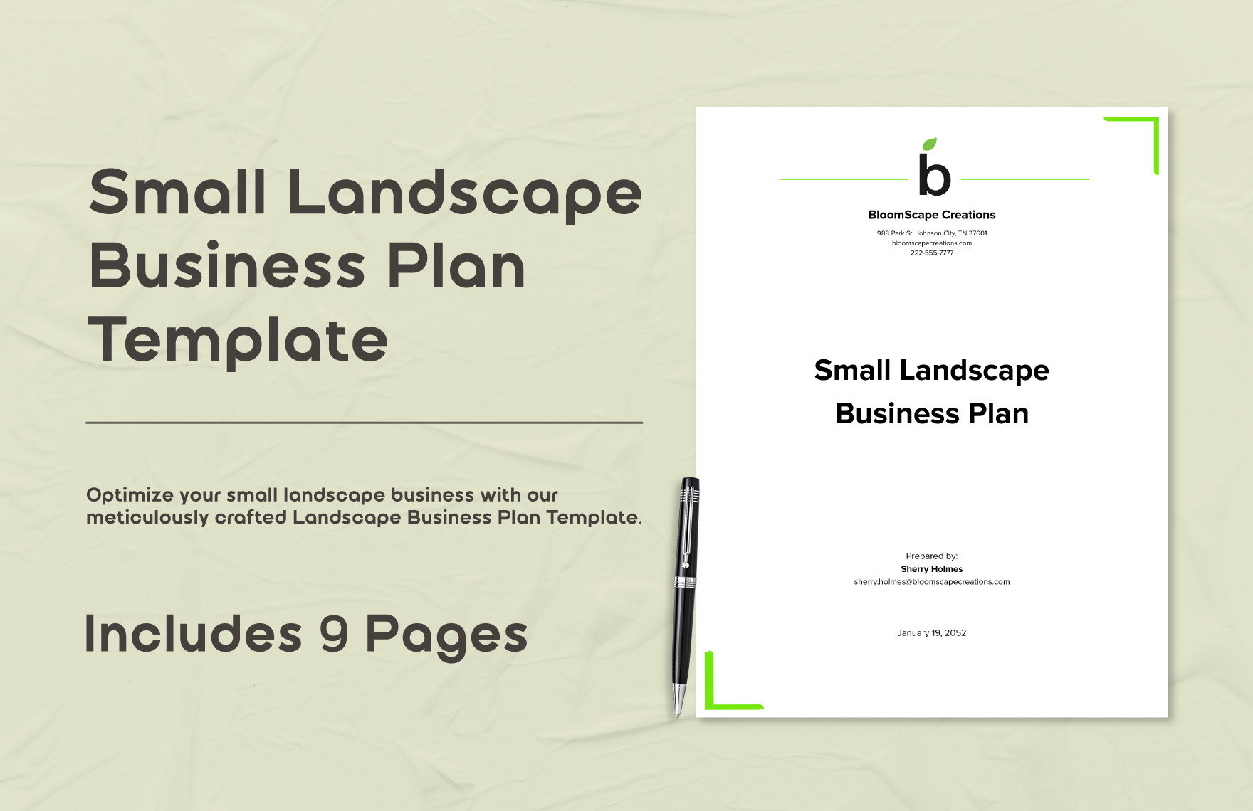 Small Landscape Business Plan Template Small Landscape Business Plan Template