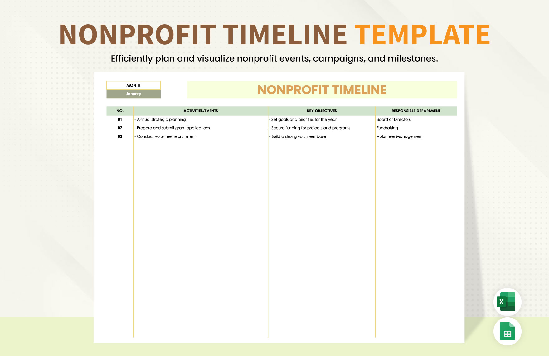 Nonprofit Timeline Template Nonprofit Timeline Template