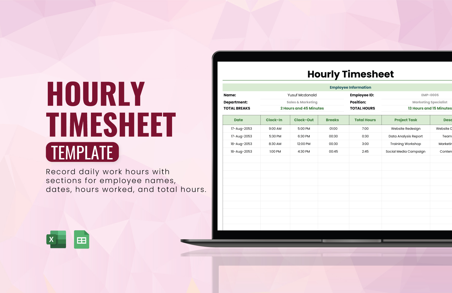Hourly Timesheet Template Hourly Timesheet Template