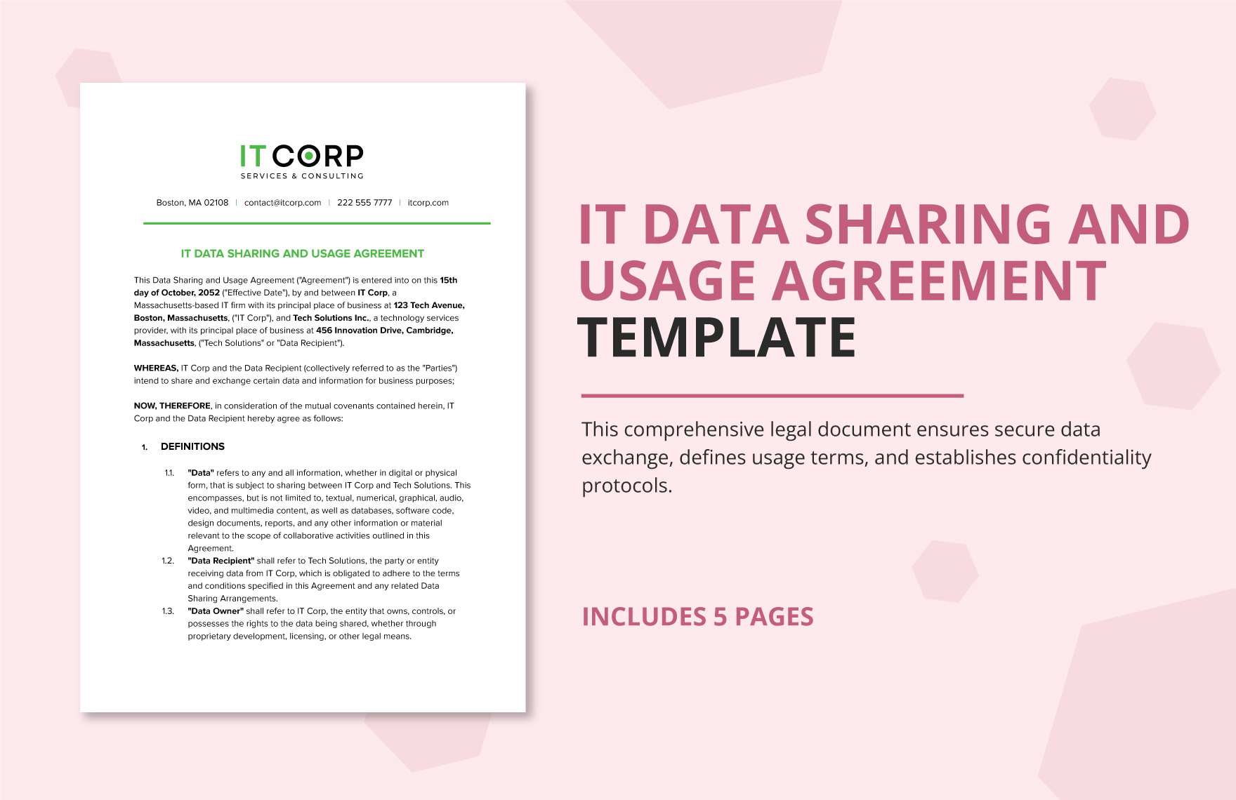 IT Data Sharing and Usage Agreement Template in Word, PDF, Google Docs - Download | Template.net IT Data Sharing and Usage Agreement Template in Word, PDF, Google Docs - Download | Template.net