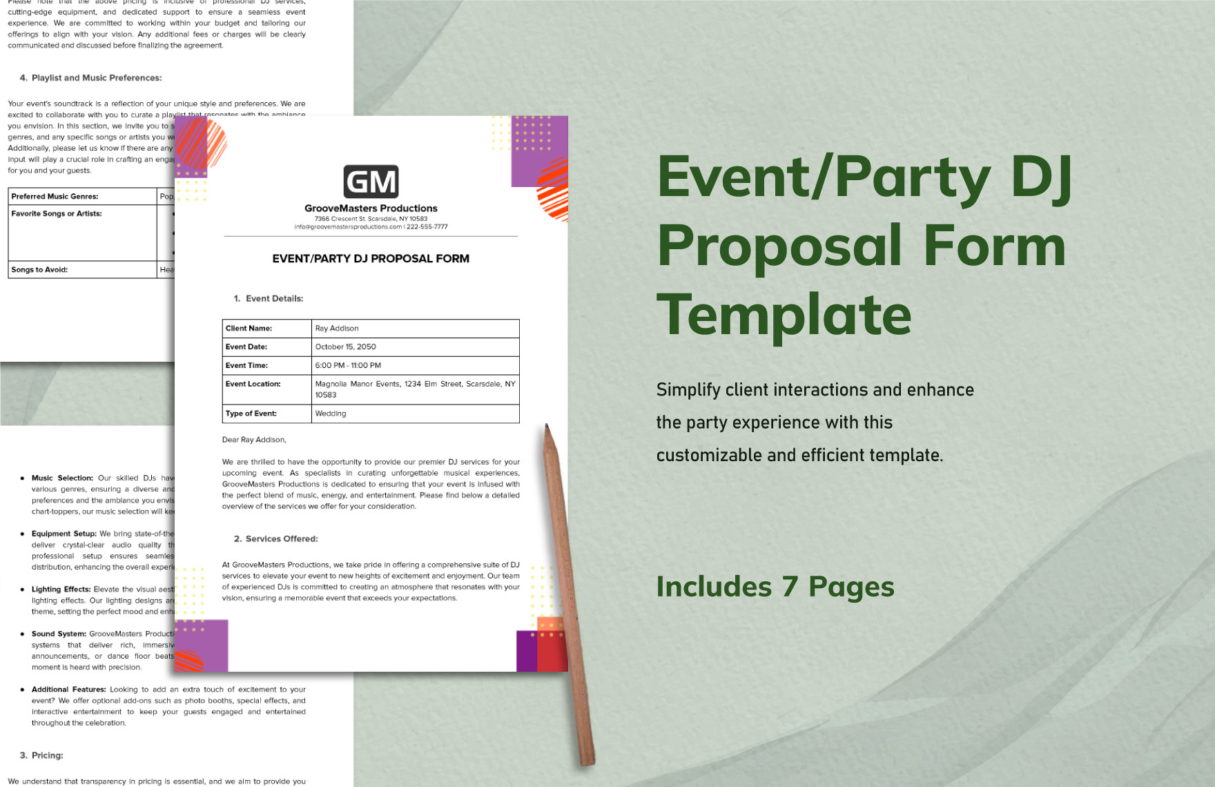 Event/Party DJ Proposal Form Template in PDF, Word, Google Docs - Download | Template.net Event/Party DJ Proposal Form Template in PDF, Word, Google Docs - Download | Template.net