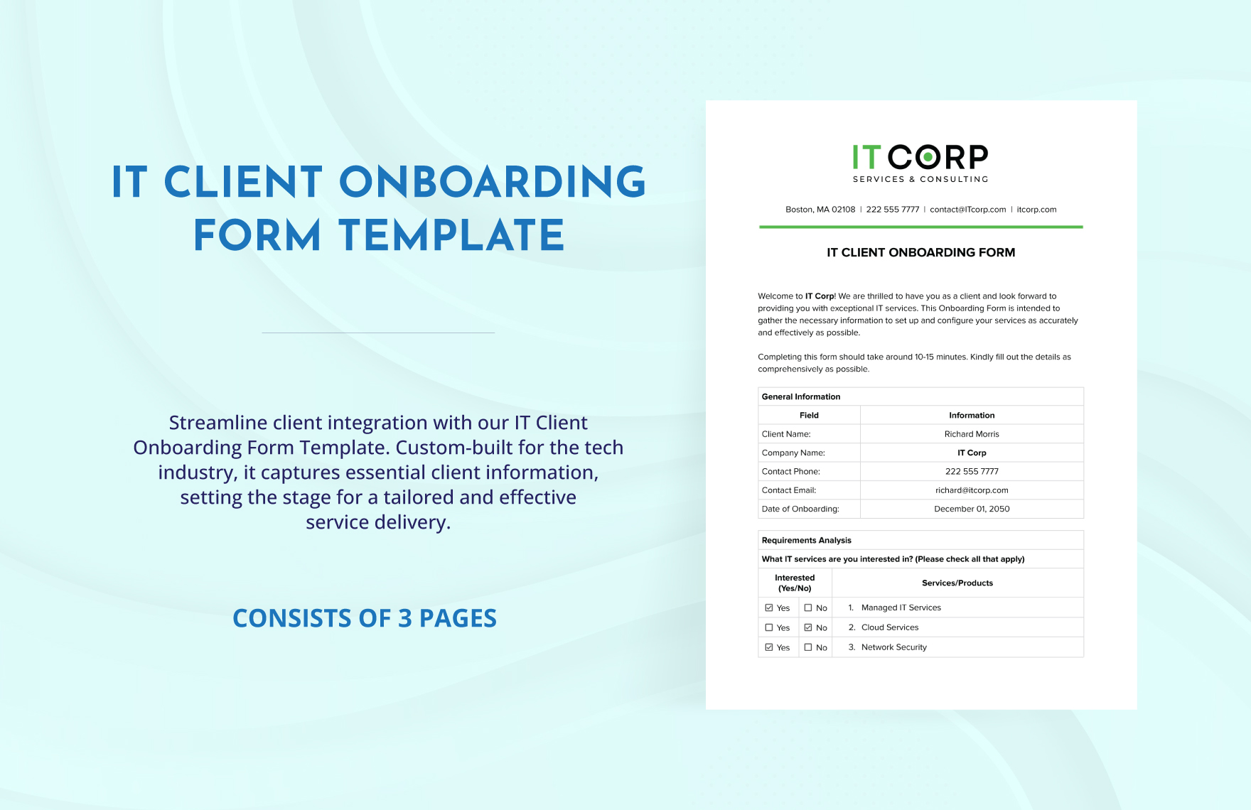 IT Client Onboarding Form Template IT Client Onboarding Form Template