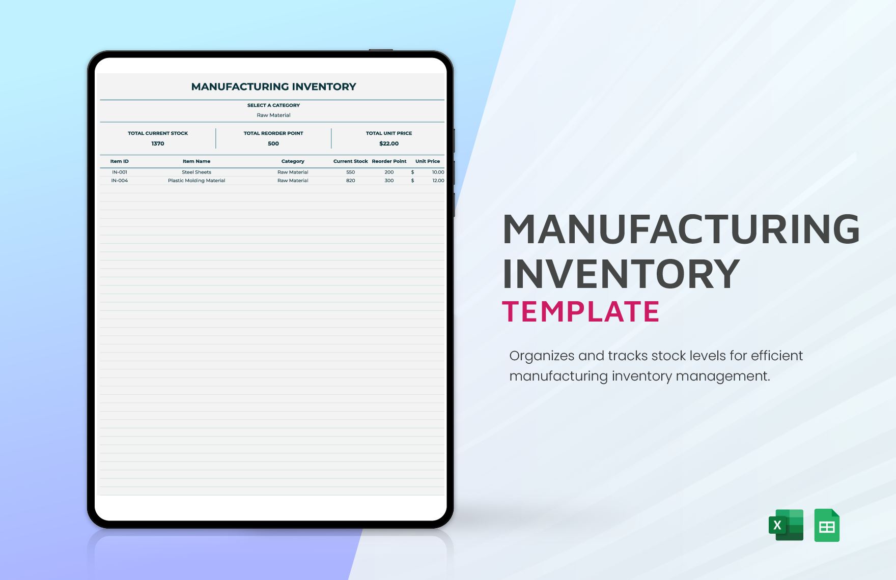 Manufacturing Inventory Template Manufacturing Inventory Template