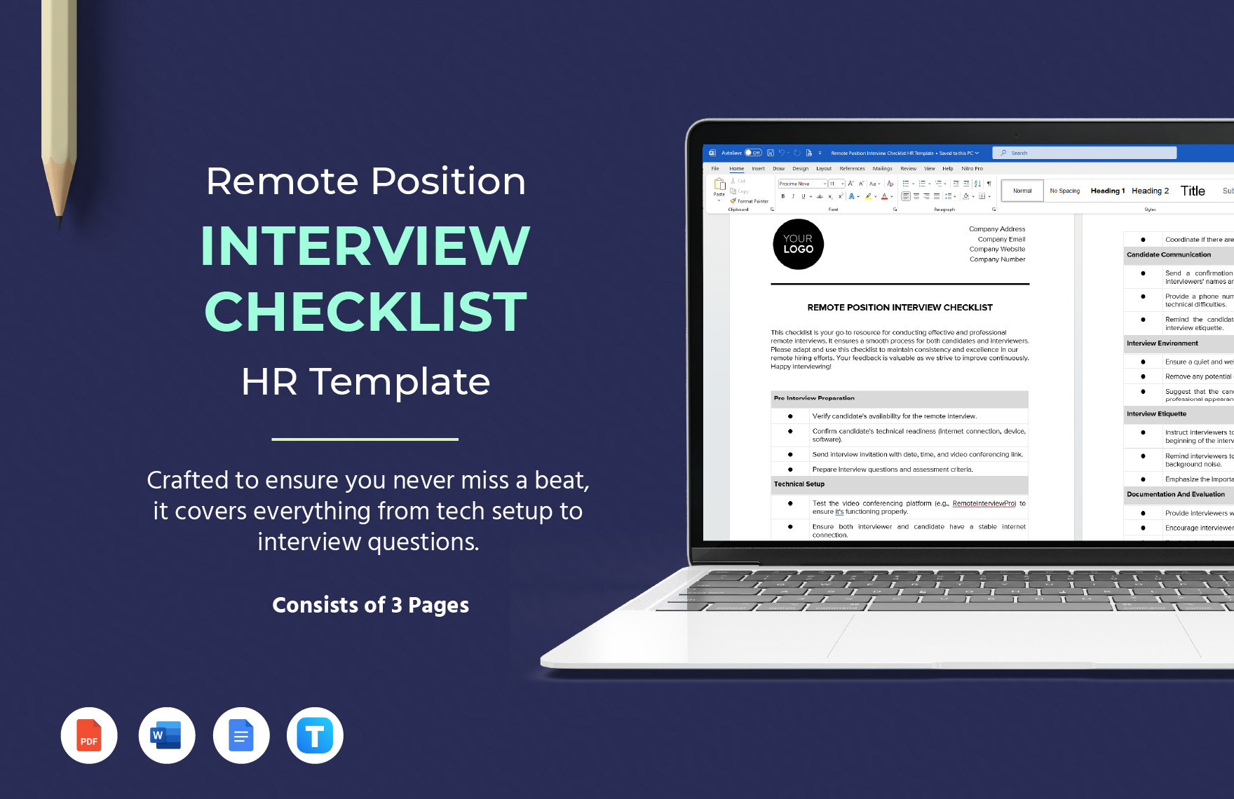 Remote Position Interview Checklist HR Template Remote Position Interview Checklist HR Template