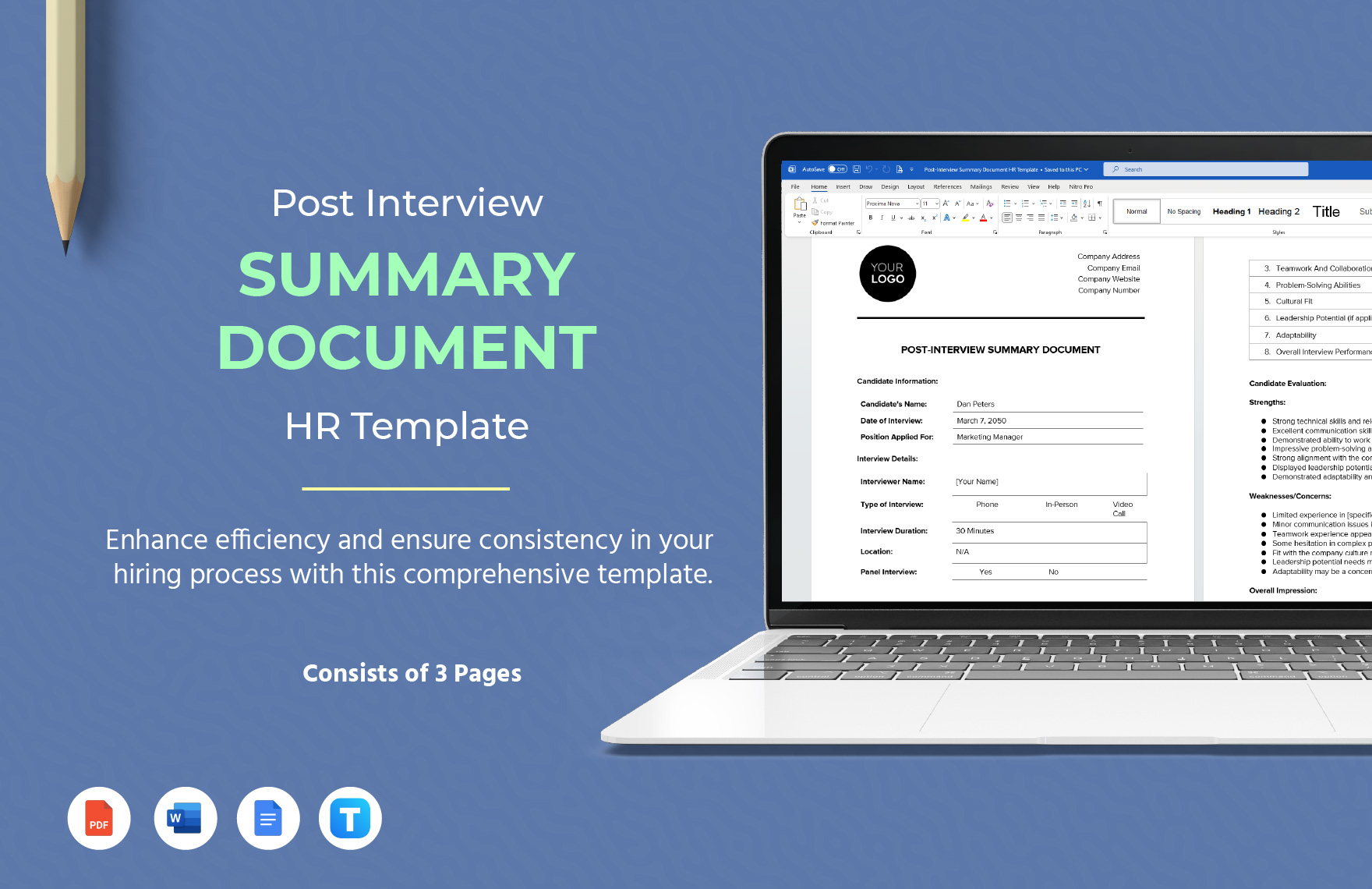 Post-Interview Summary Document HR Template Post-Interview Summary Document HR Template