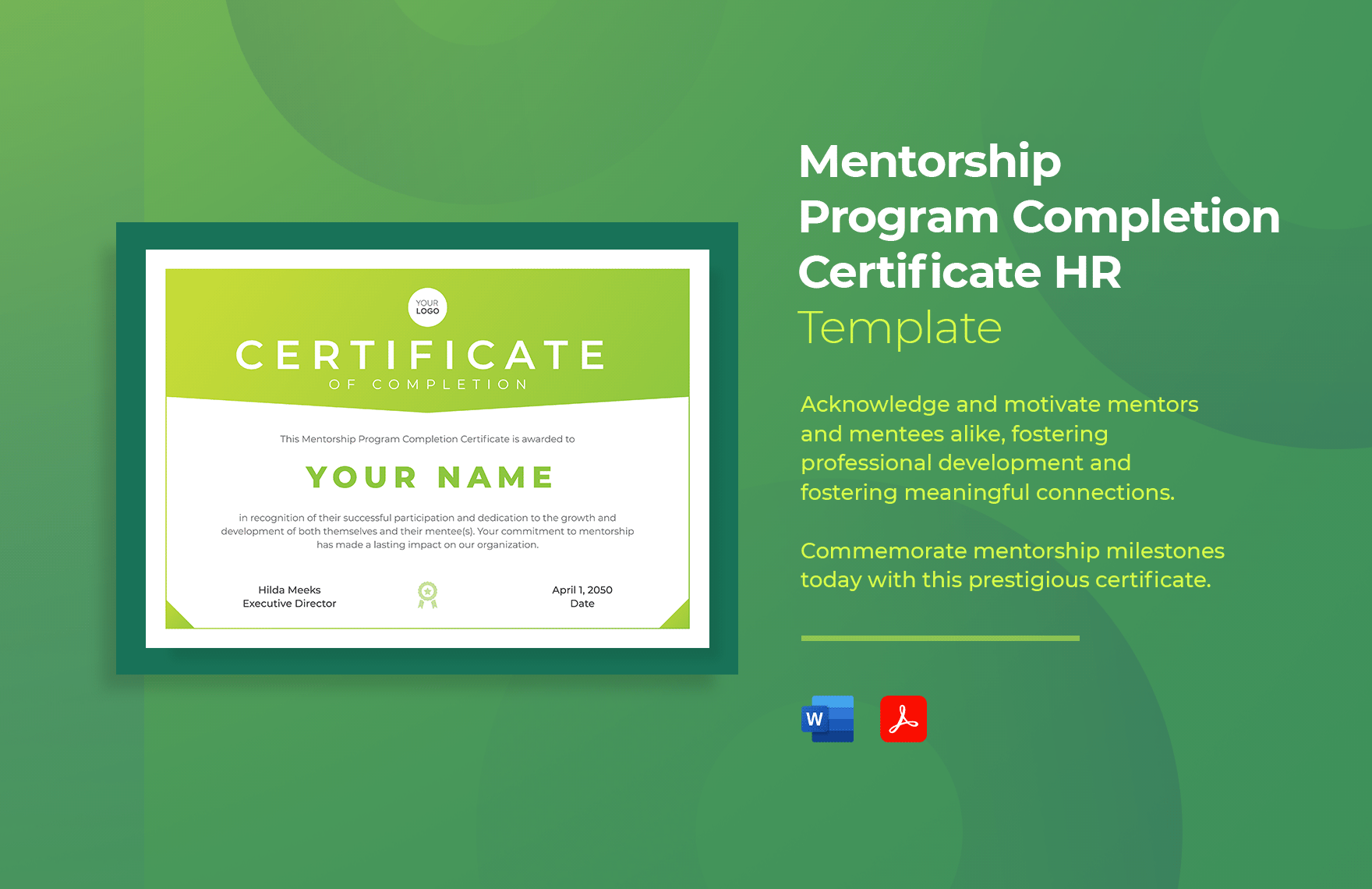 Mentorship Program Completion Certificate HR Template in Word, PDF - Download | Template.net Mentorship Program Completion Certificate HR Template in Word, PDF - Download | Template.net