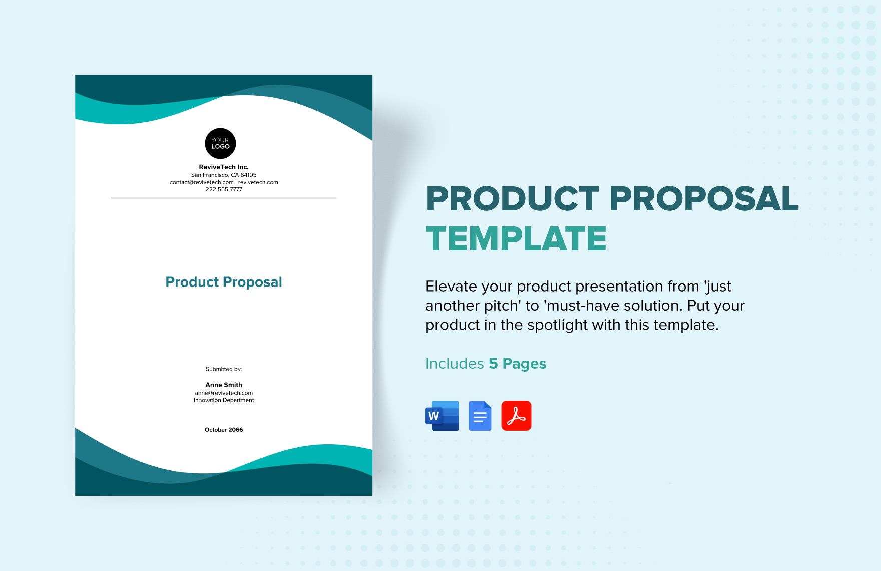 Product Proposal Template in Word, PDF, Google Docs - Download | Template.net Product Proposal Template in Word, PDF, Google Docs - Download | Template.net