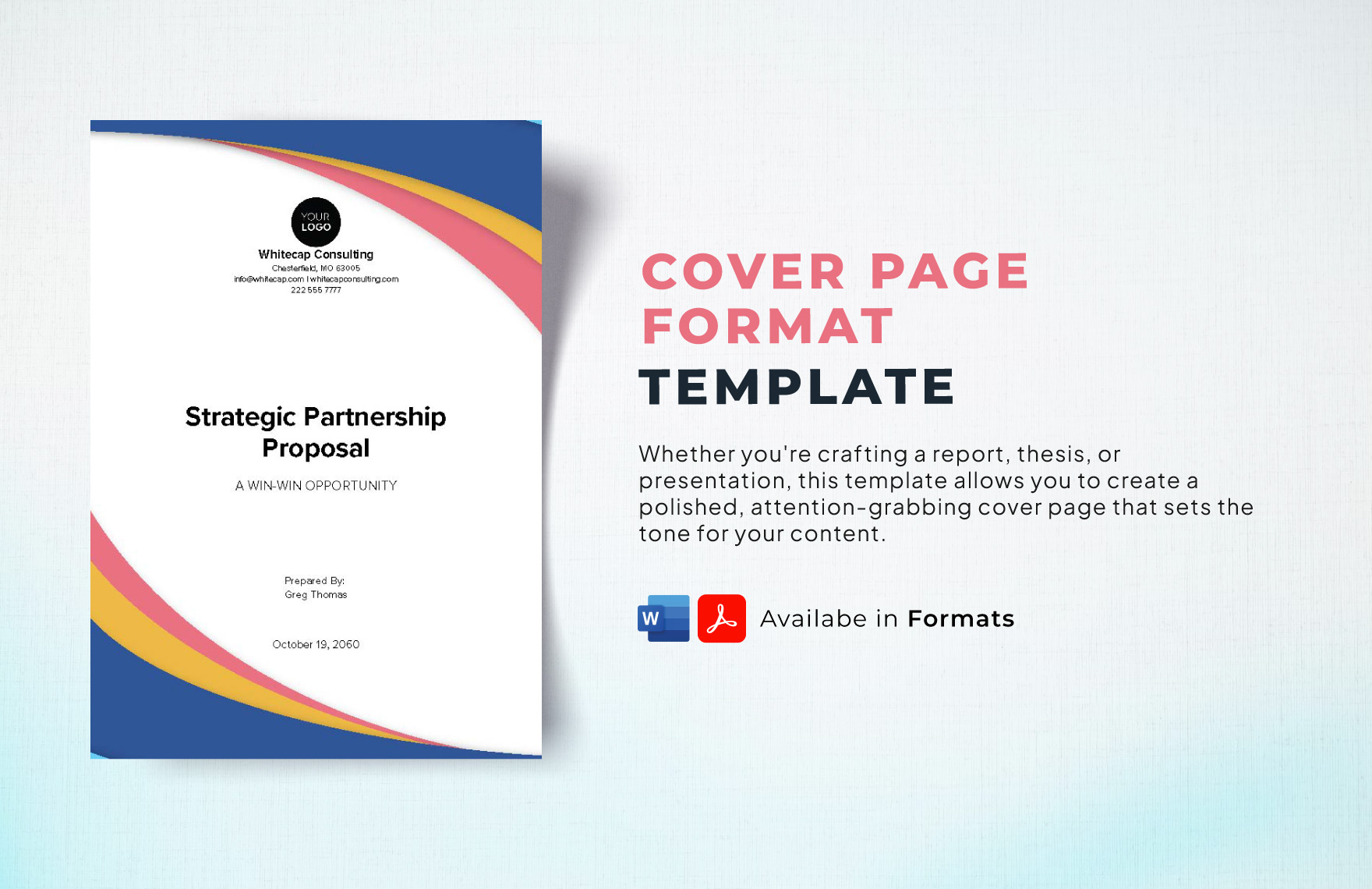 Cover Page Format Template Cover Page Format Template