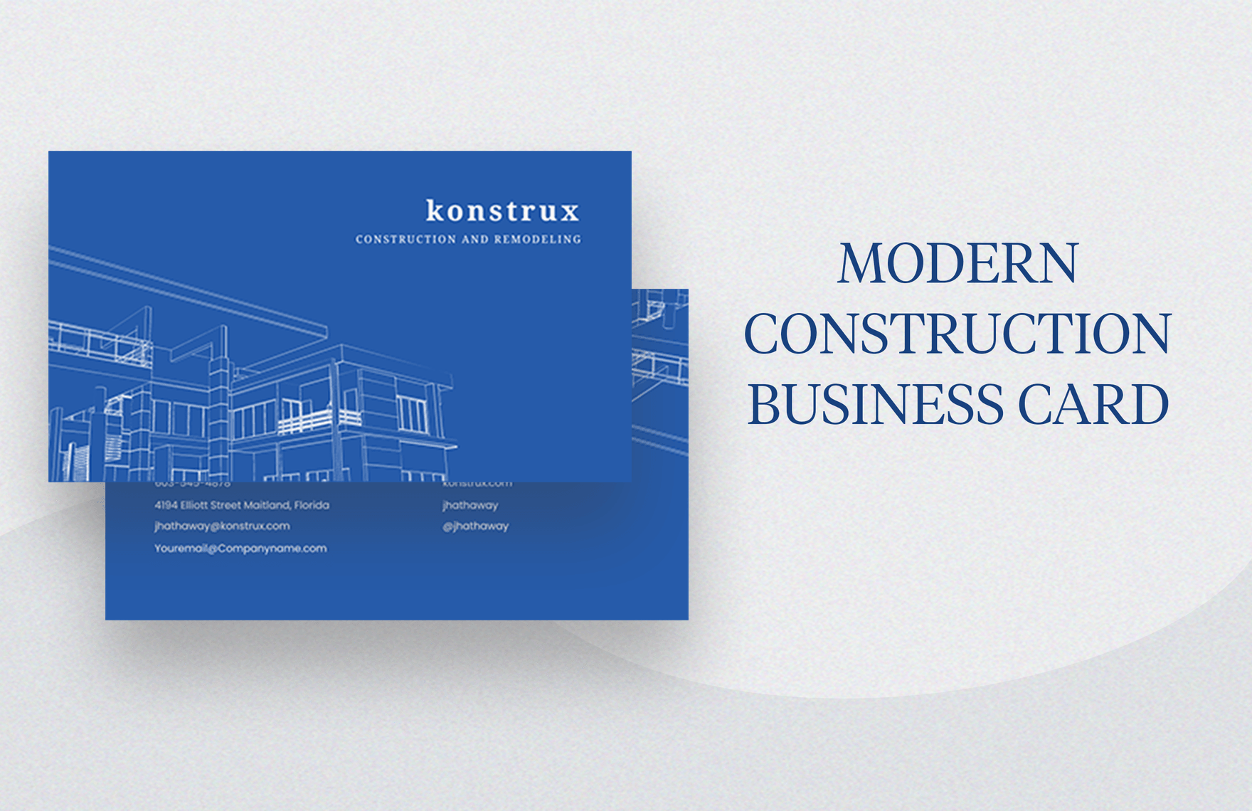 Modern Construction Business Card Template in Pages, Publisher, Word, PSD, Illustrator, Google Docs - Download | Template.net Modern Construction Business Card Template in Pages, Publisher, Word, PSD, Illustrator, Google Docs - Download | Template.net