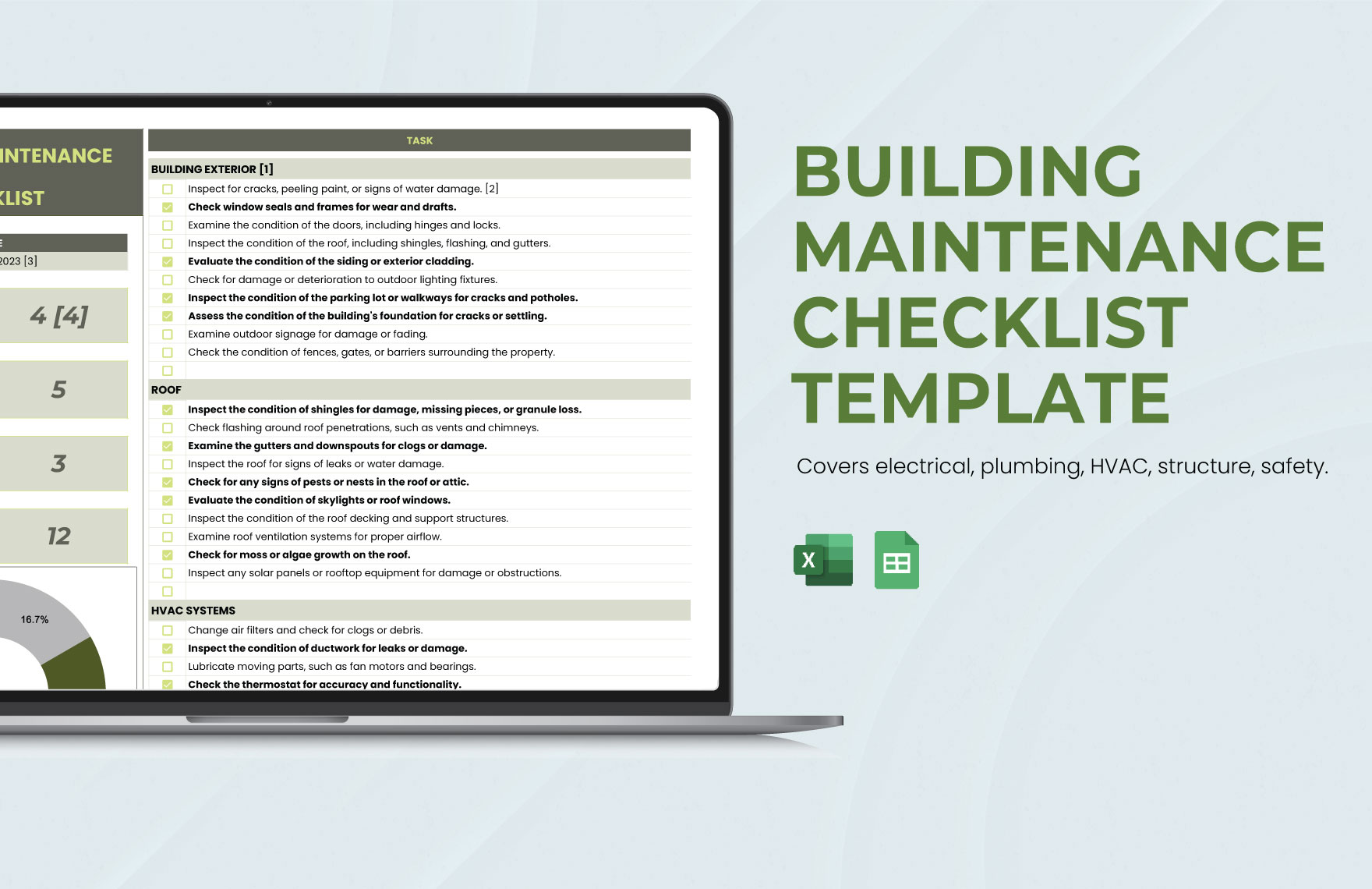 Building Maintenance Checklist Template in Excel, Google Sheets - Download | Template.net Building Maintenance Checklist Template in Excel, Google Sheets - Download | Template.net