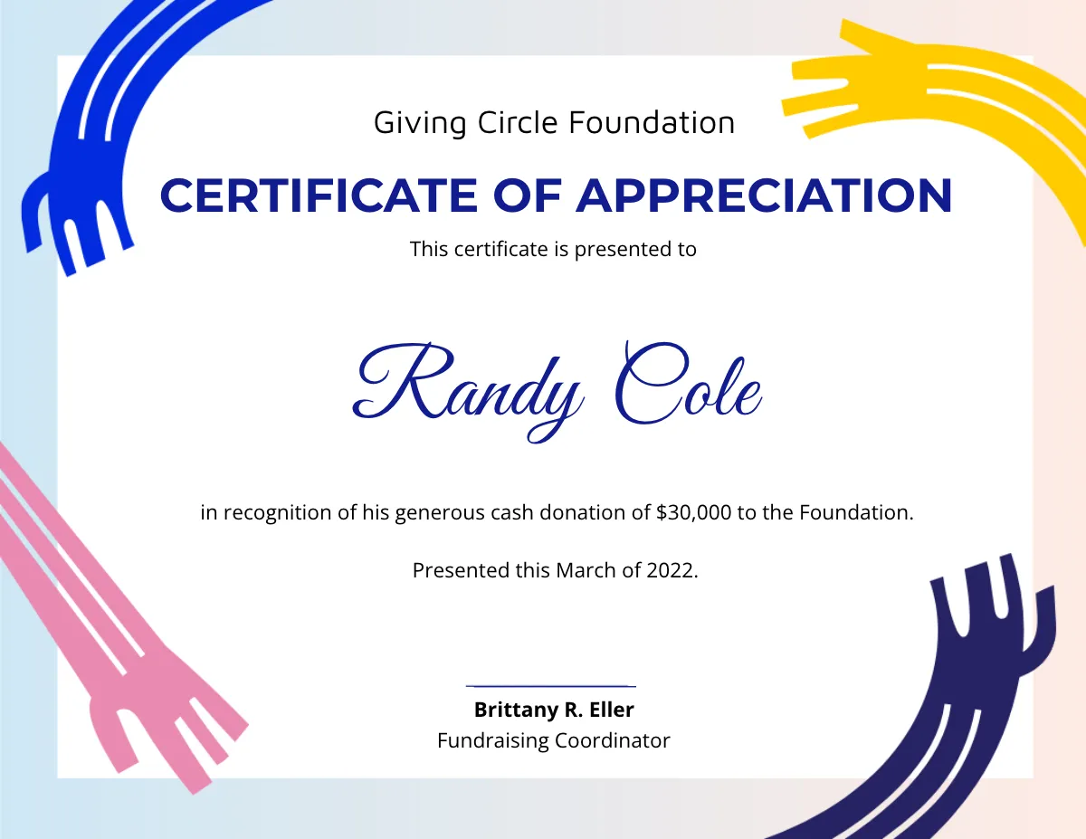 Free Donation Certificate Template to Edit Online Free Donation Certificate Template to Edit Online