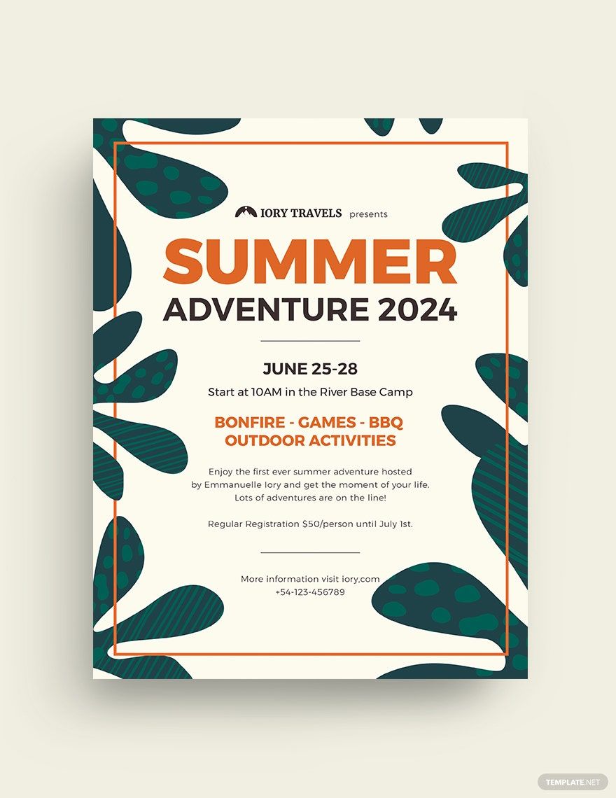 Summer Adventure Flyer Template in Pages, Illustrator, PSD, Publisher, Word, InDesign, Google Docs - Download | Template.net Summer Adventure Flyer Template in Pages, Illustrator, PSD, Publisher, Word, InDesign, Google Docs - Download | Template.net