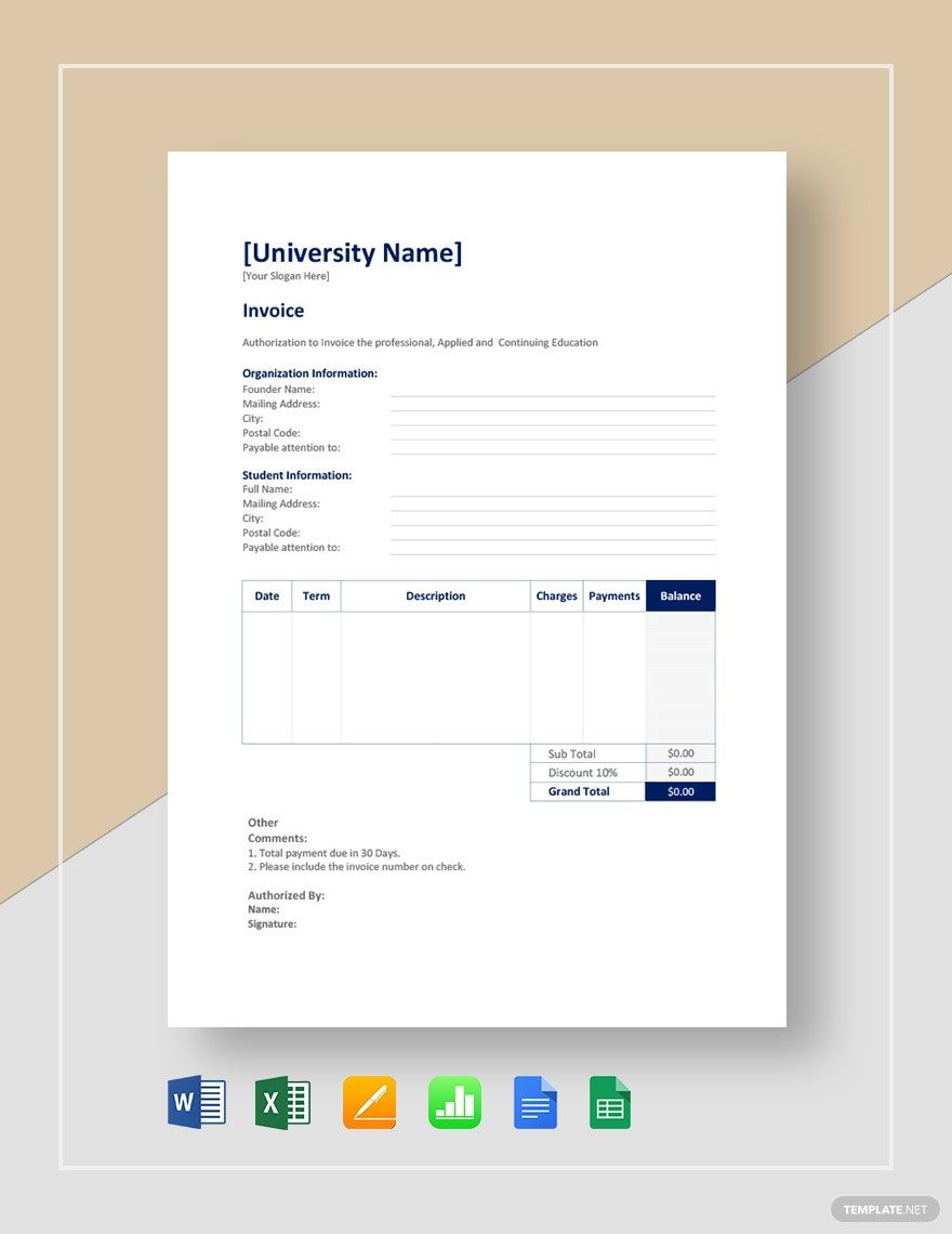 Simple Education Invoice Template Simple Education Invoice Template