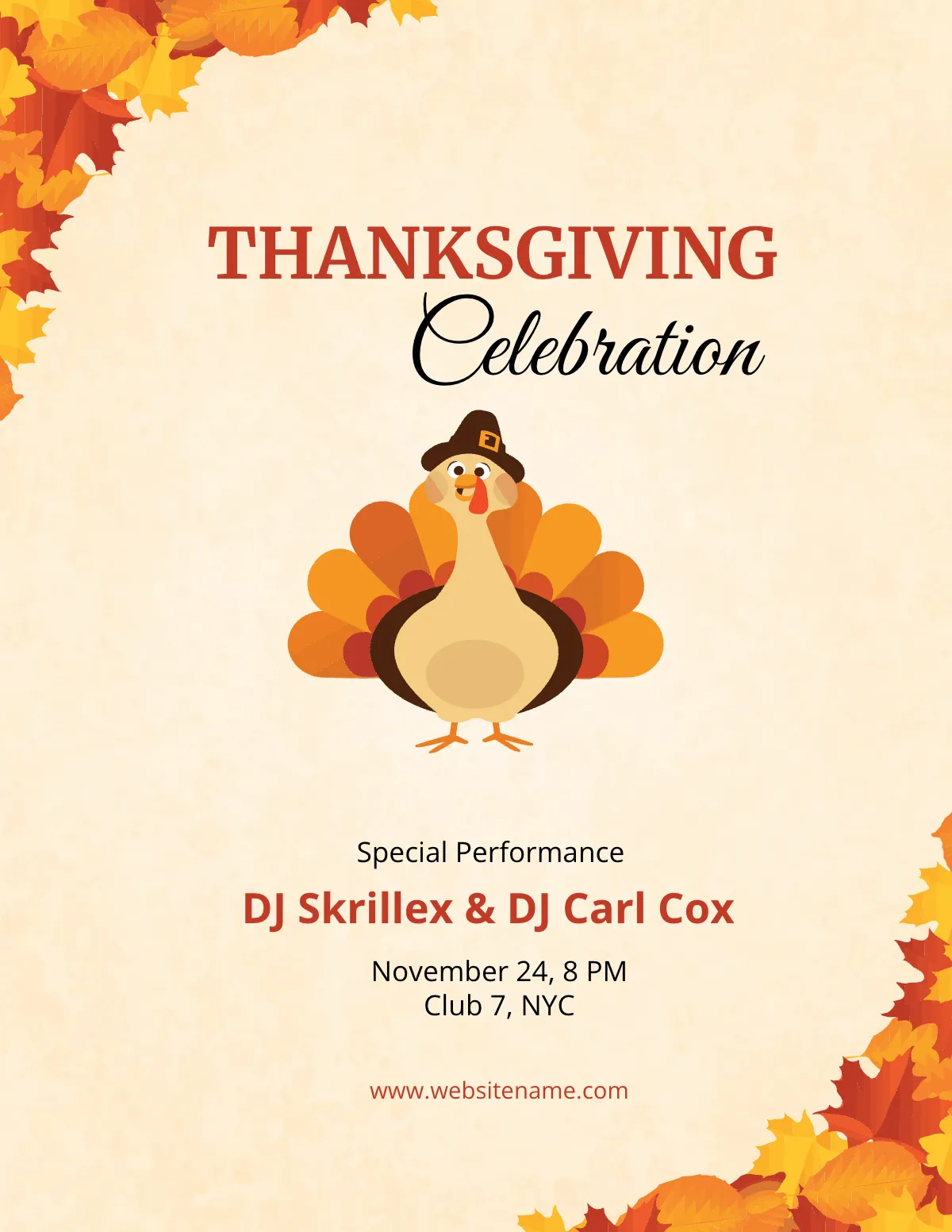 Free DJ Thanksgiving Flyer Template to Edit Online Free DJ Thanksgiving Flyer Template to Edit Online