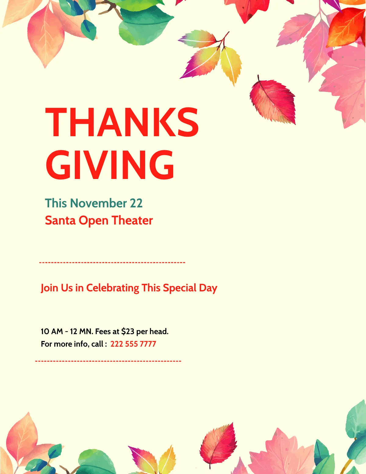 Free Thanksgiving Flyer Template to Edit Online Free Thanksgiving Flyer Template to Edit Online