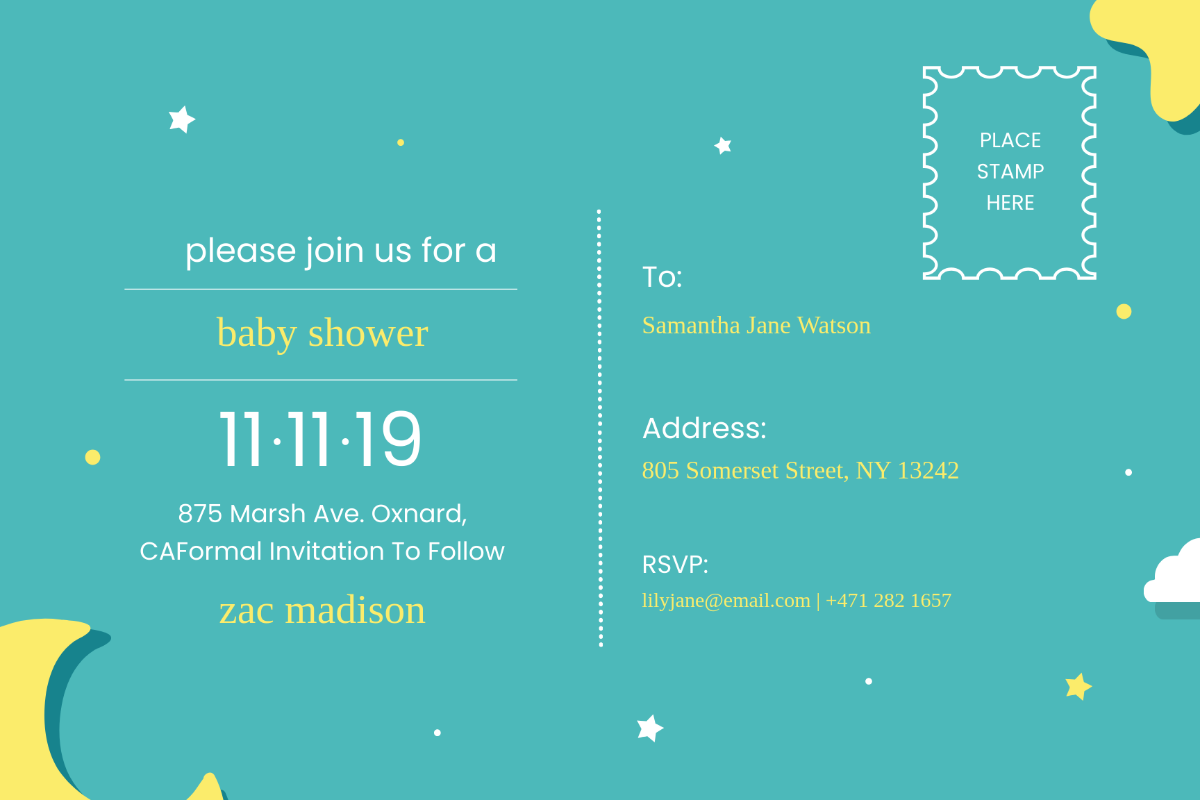 Free Baby Shower Postcard Template to Edit Online Free Baby Shower Postcard Template to Edit Online