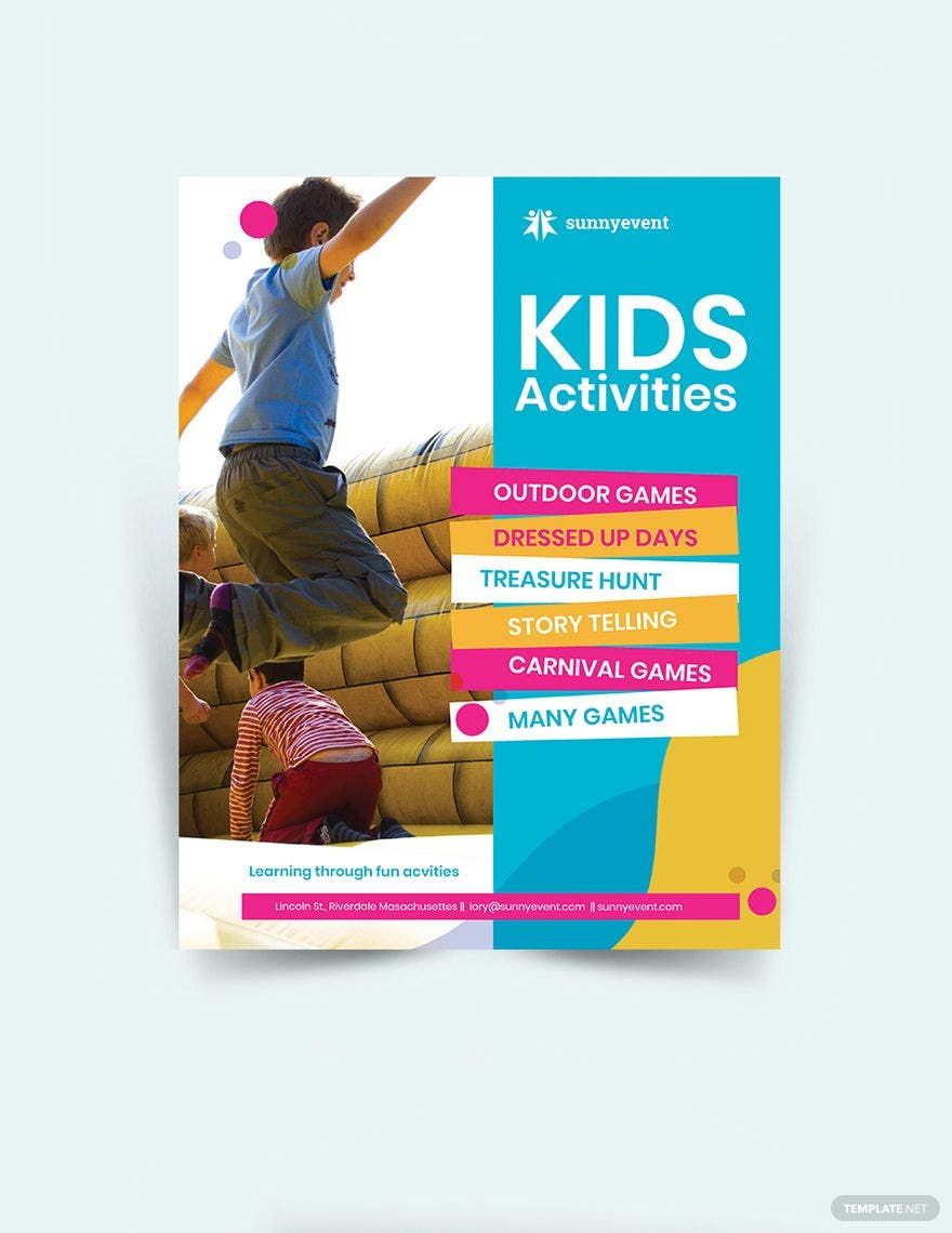 Kids Activities Flyer Template in PSD, Publisher, Word, Illustrator, InDesign, Pages, Google Docs - Download | Template.net Kids Activities Flyer Template in PSD, Publisher, Word, Illustrator, InDesign, Pages, Google Docs - Download | Template.net