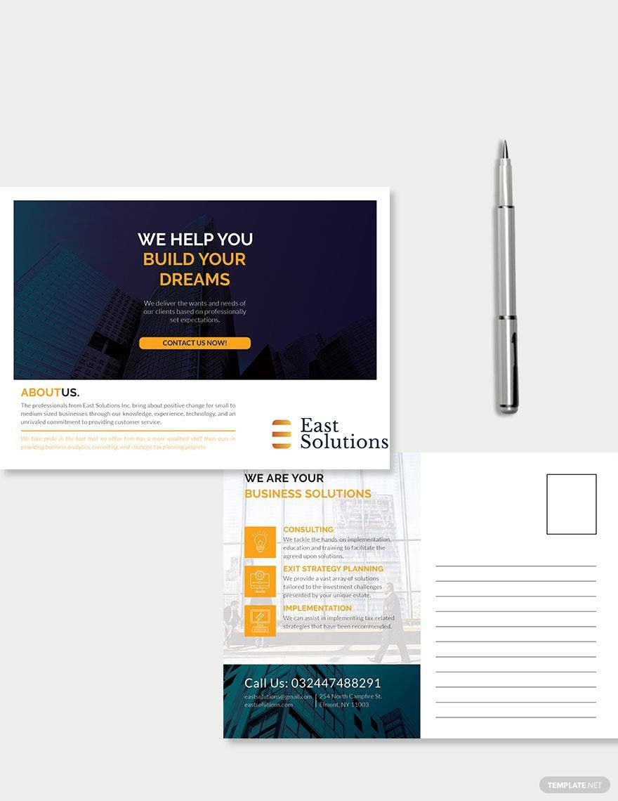 Sample Corporate Business Postcard Template Sample Corporate Business Postcard Template