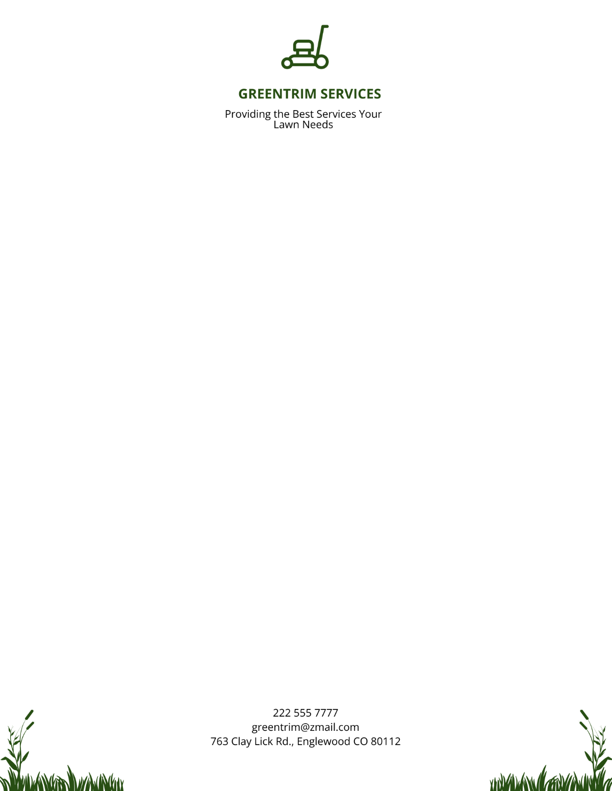 Free Lawn Care Services Letterhead Template to Edit Online Free Lawn Care Services Letterhead Template to Edit Online