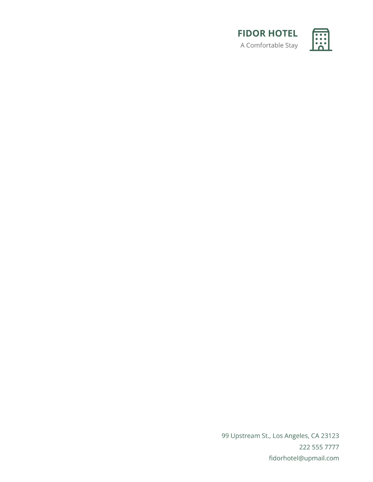 Hotel Letterhead Template